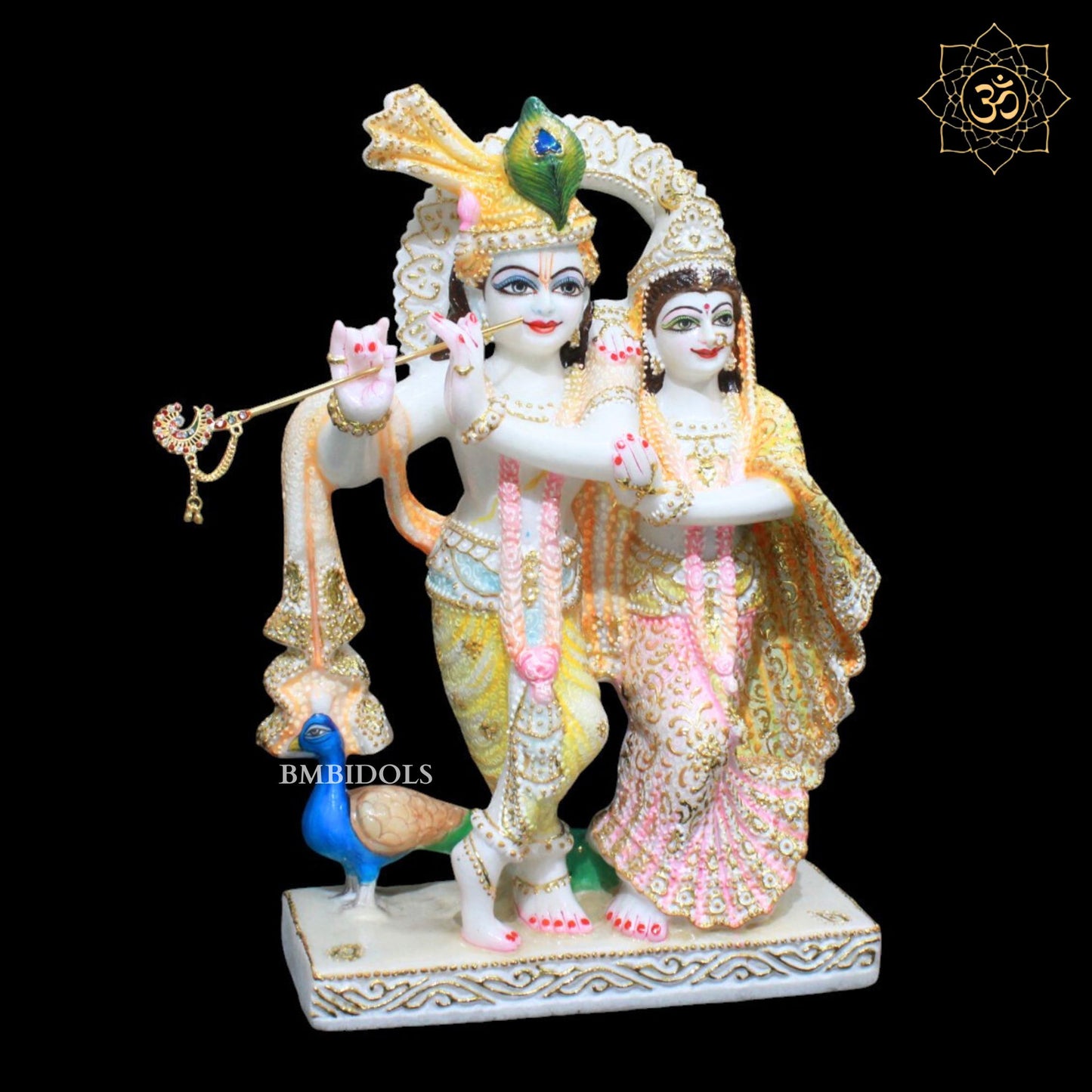 Beautiful Marble Jugal Radha Krishna Murti for Homes and Temples