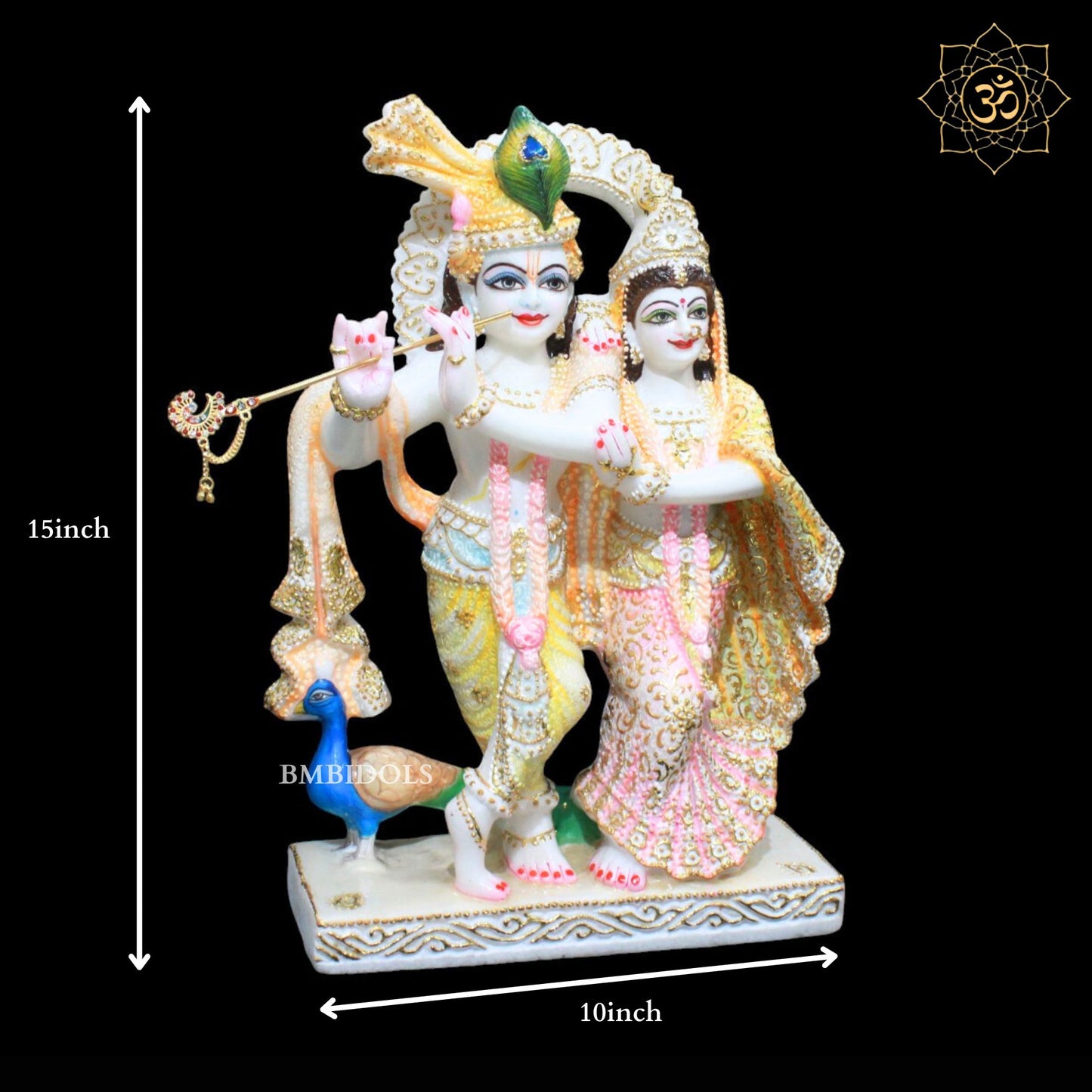 Beautiful Marble Jugal Radha Krishna Murti for Homes and Temples