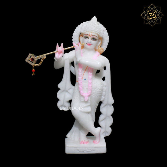 White Marble Radha Krishna Murti in 12inches of Makrana Marble