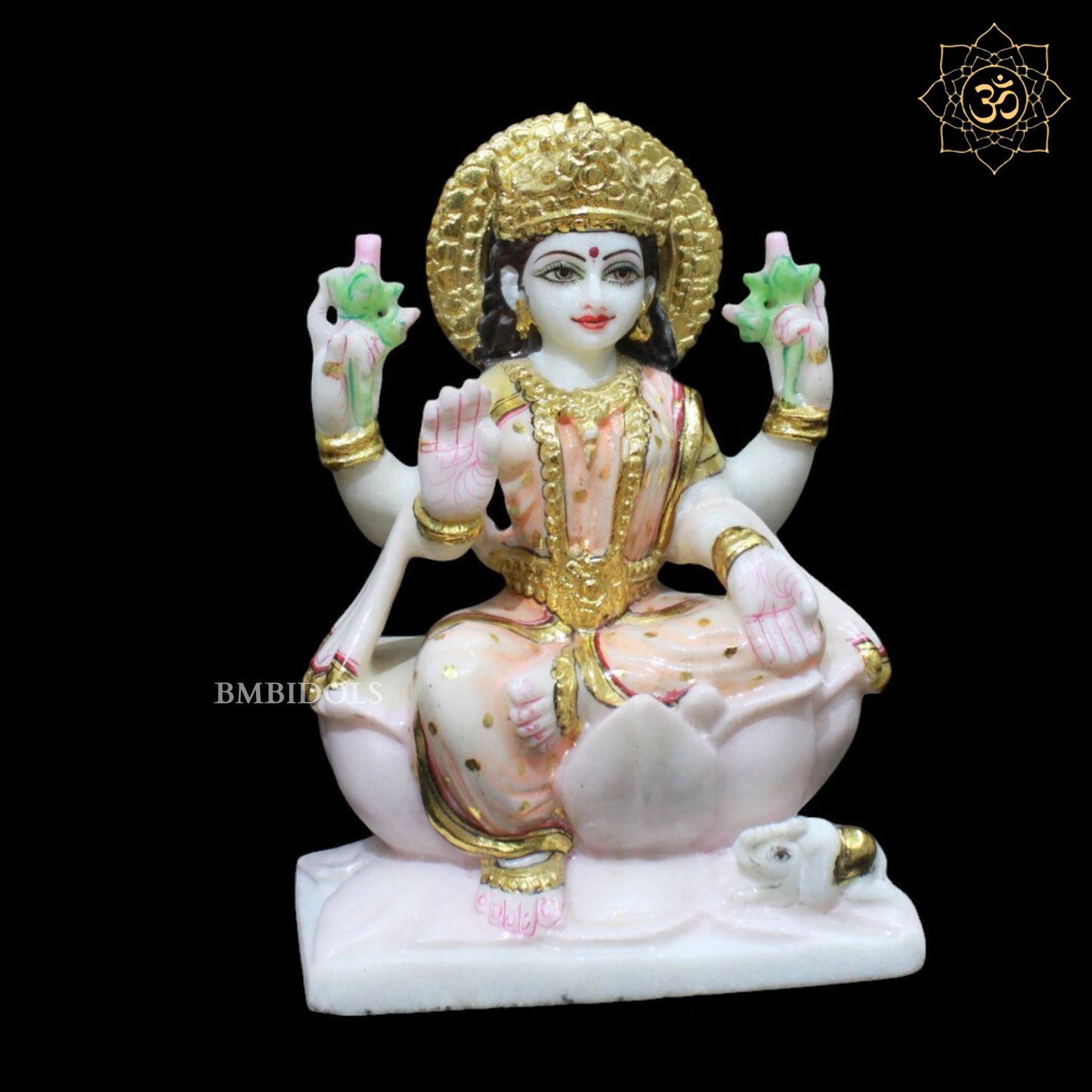 Coloured Marble Lakshmi Murti designed for Homes and Temples