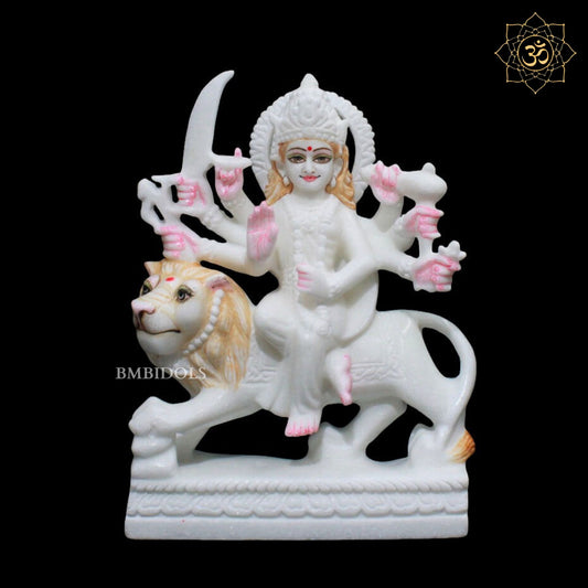 White Sherwali Durga Maa Marble Murti for Homes and Temples