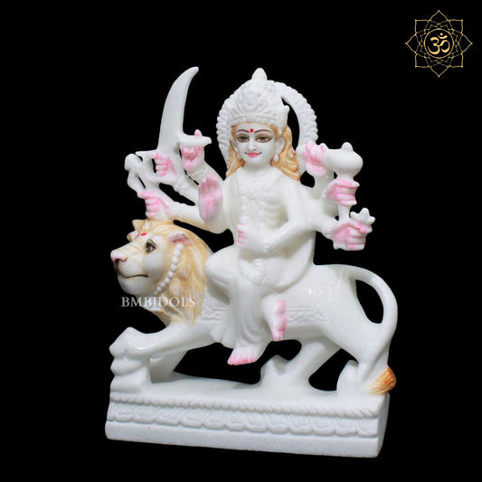 White Sherwali Durga Maa Marble Murti for Homes and Temples