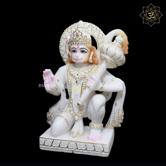 Ashirwad Marble Hanuman Murti for Homes and Temples in 1feet