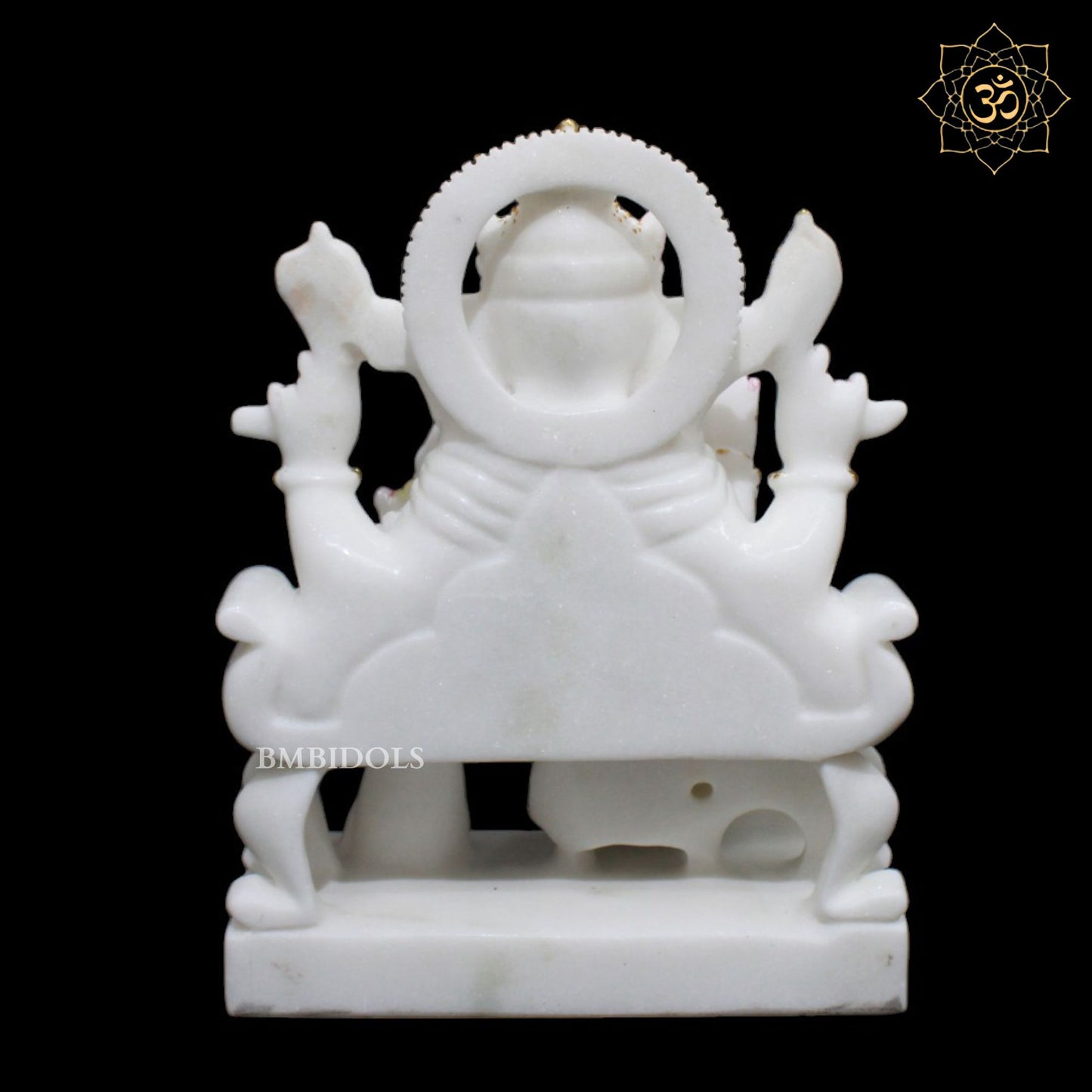 White Makrana Marble Ganesh Statue for Home Mandirs 12inch