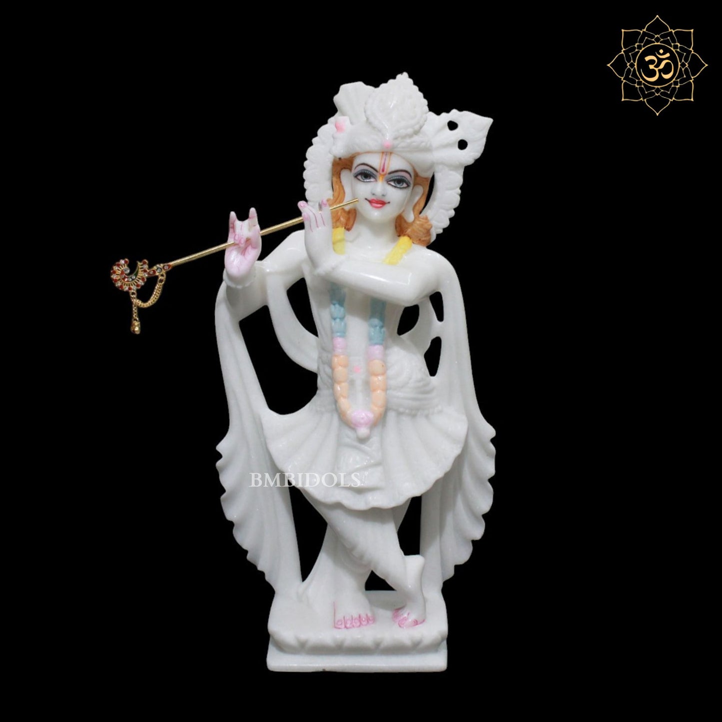 Marble Radha Krishna Marble Murti in Pure White Makrana Marble