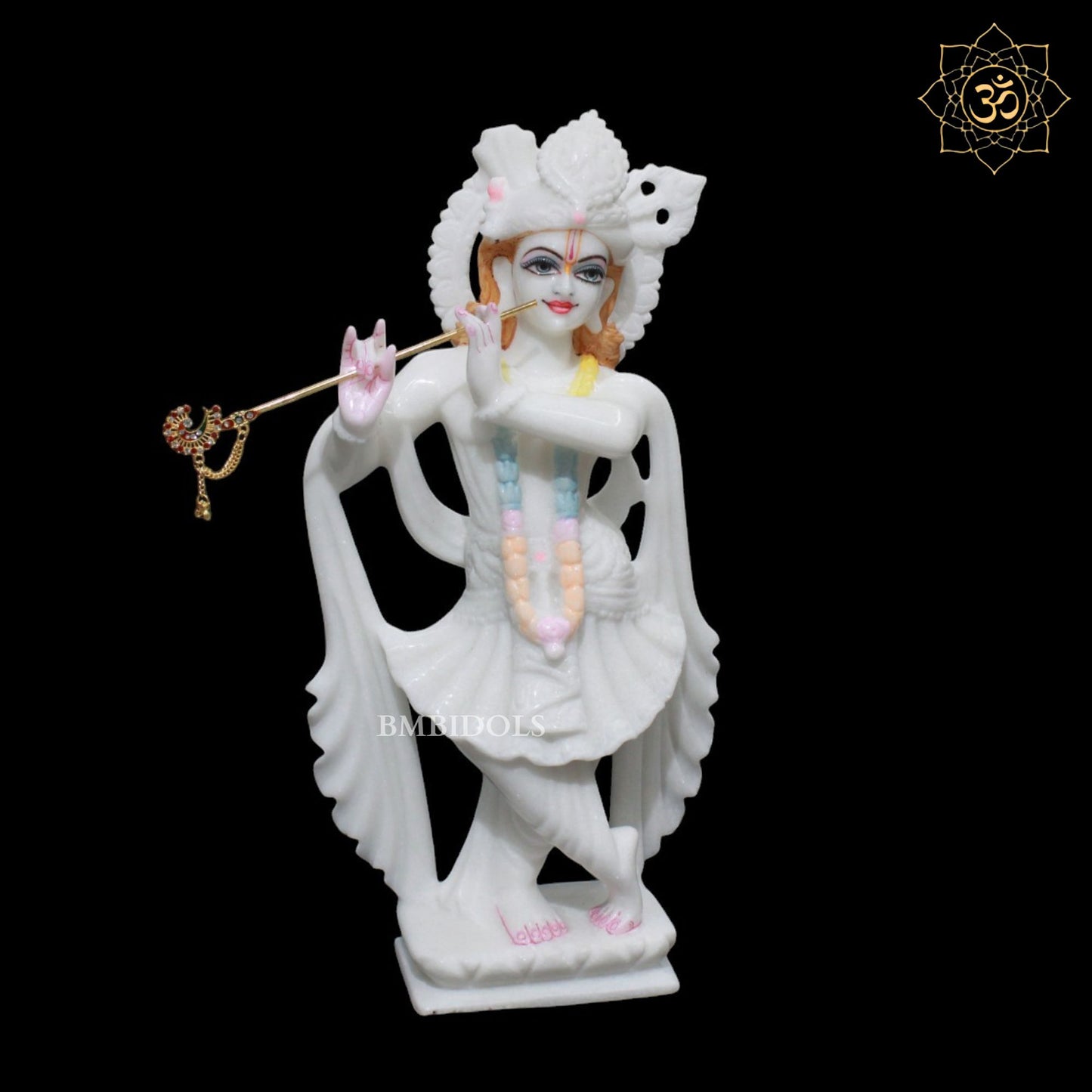 Marble Radha Krishna Marble Murti in Pure White Makrana Marble