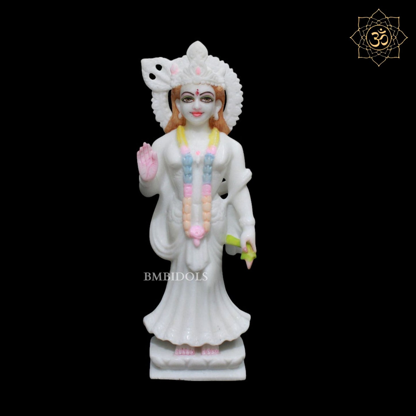 Marble Radha Krishna Marble Murti in Pure White Makrana Marble