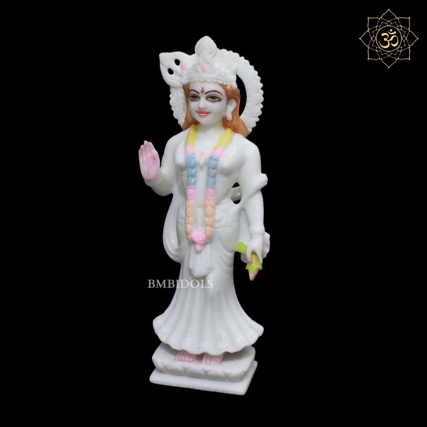 Marble Radha Krishna Marble Murti in Pure White Makrana Marble