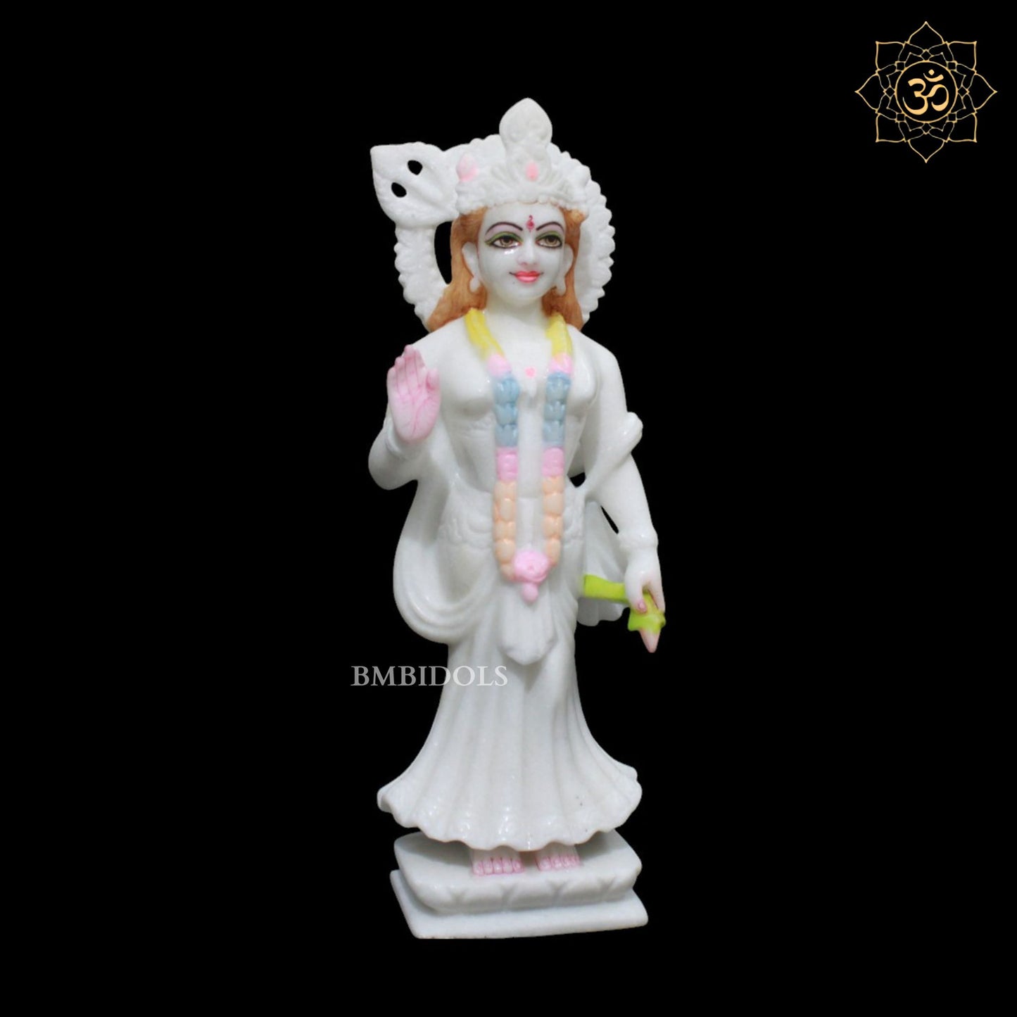 Marble Radha Krishna Marble Murti in Pure White Makrana Marble