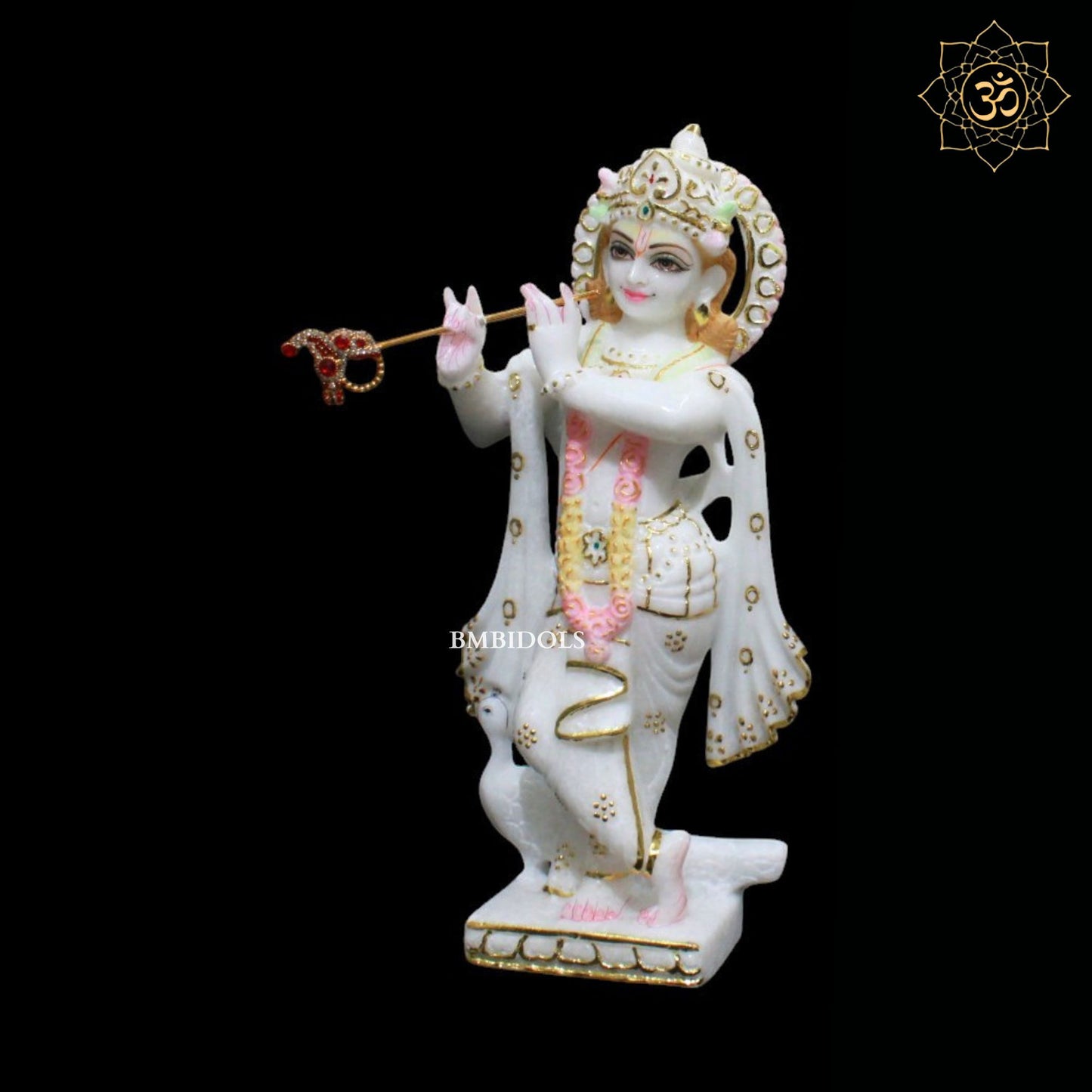 Radha Krishna Marble Murti for Homes and Temples in 12inches in Amboze work