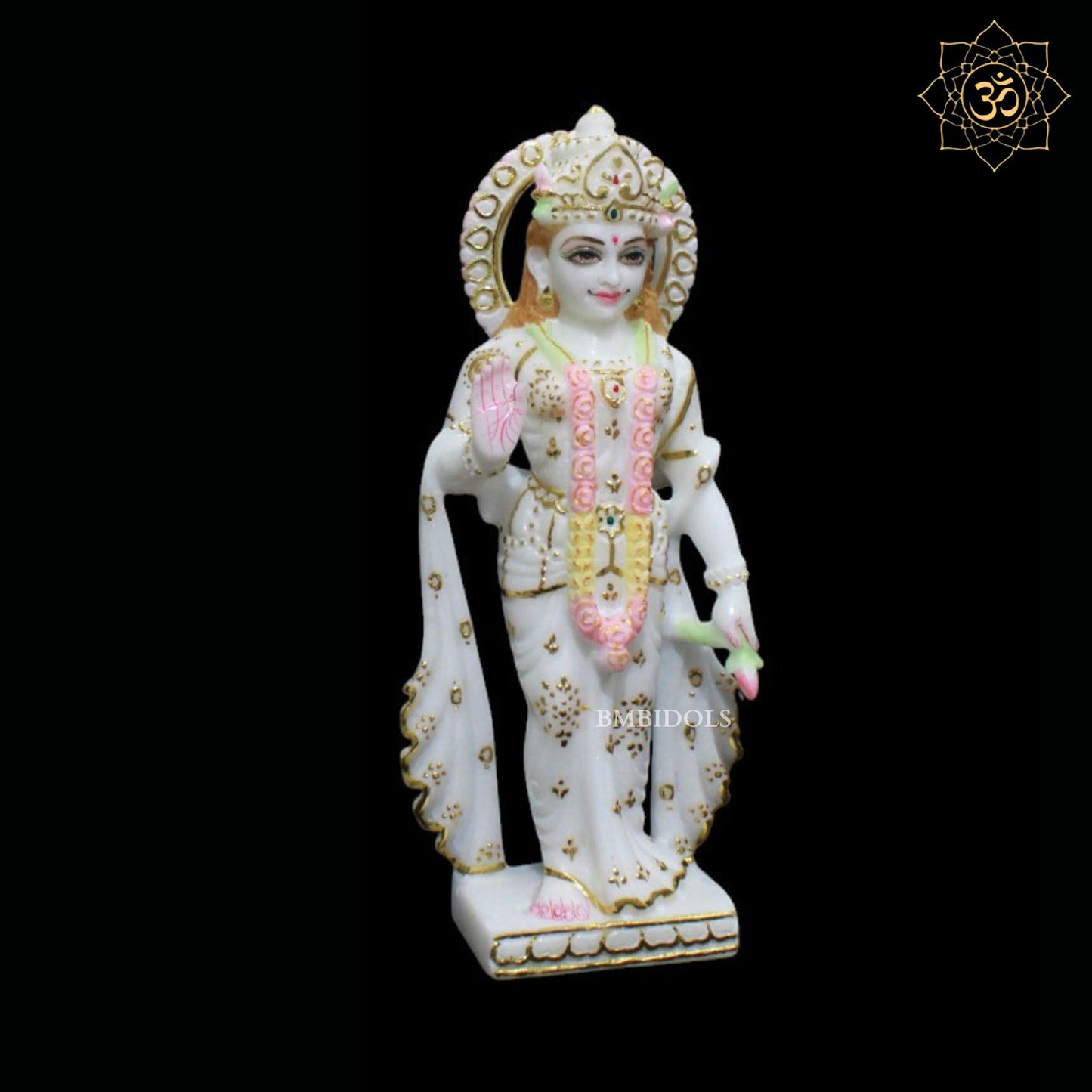 Radha Krishna Marble Murti for Homes and Temples in 12inches in Amboze work