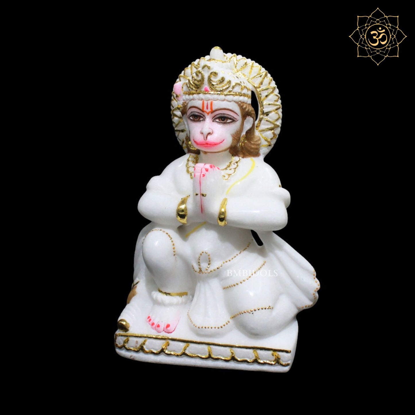 Das Hanuman Marble Murti For Home Mandirs in 9inches