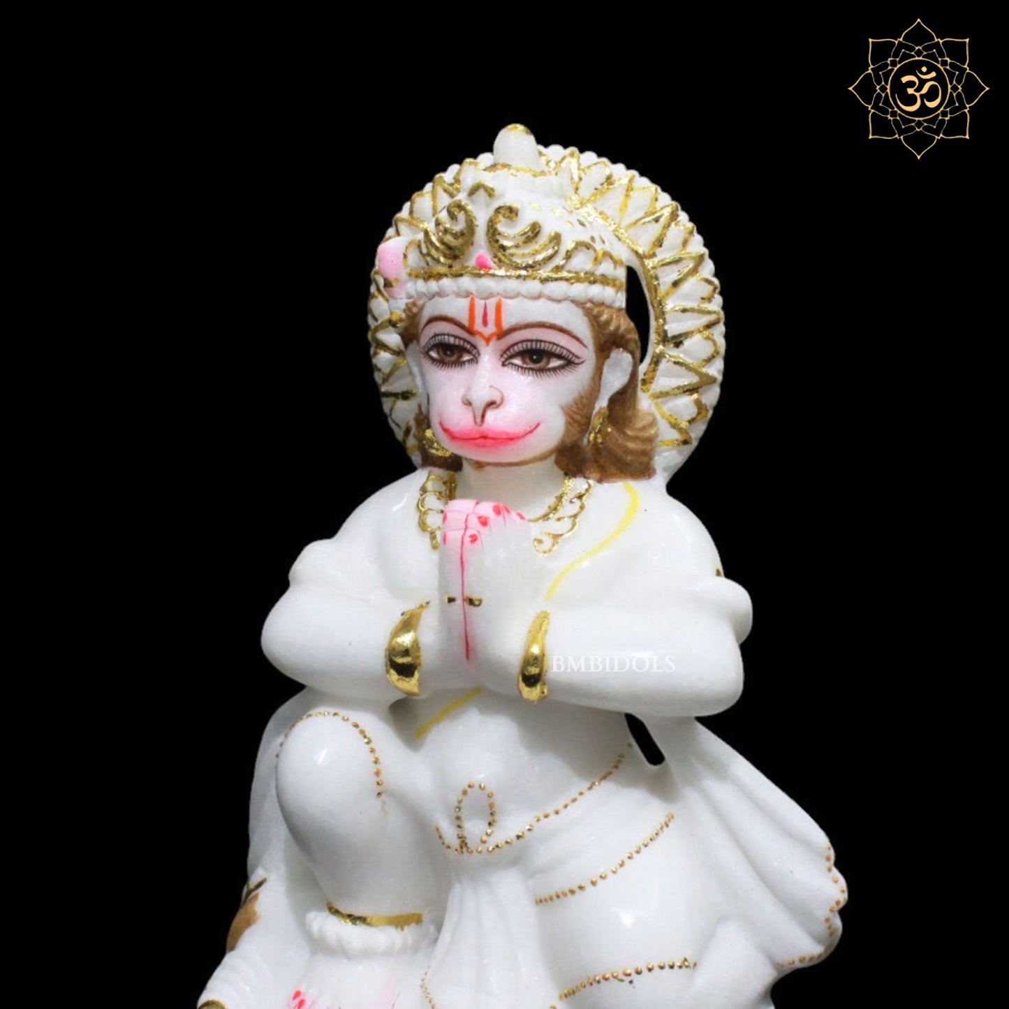 Das Hanuman Marble Murti For Home Mandirs in 9inches