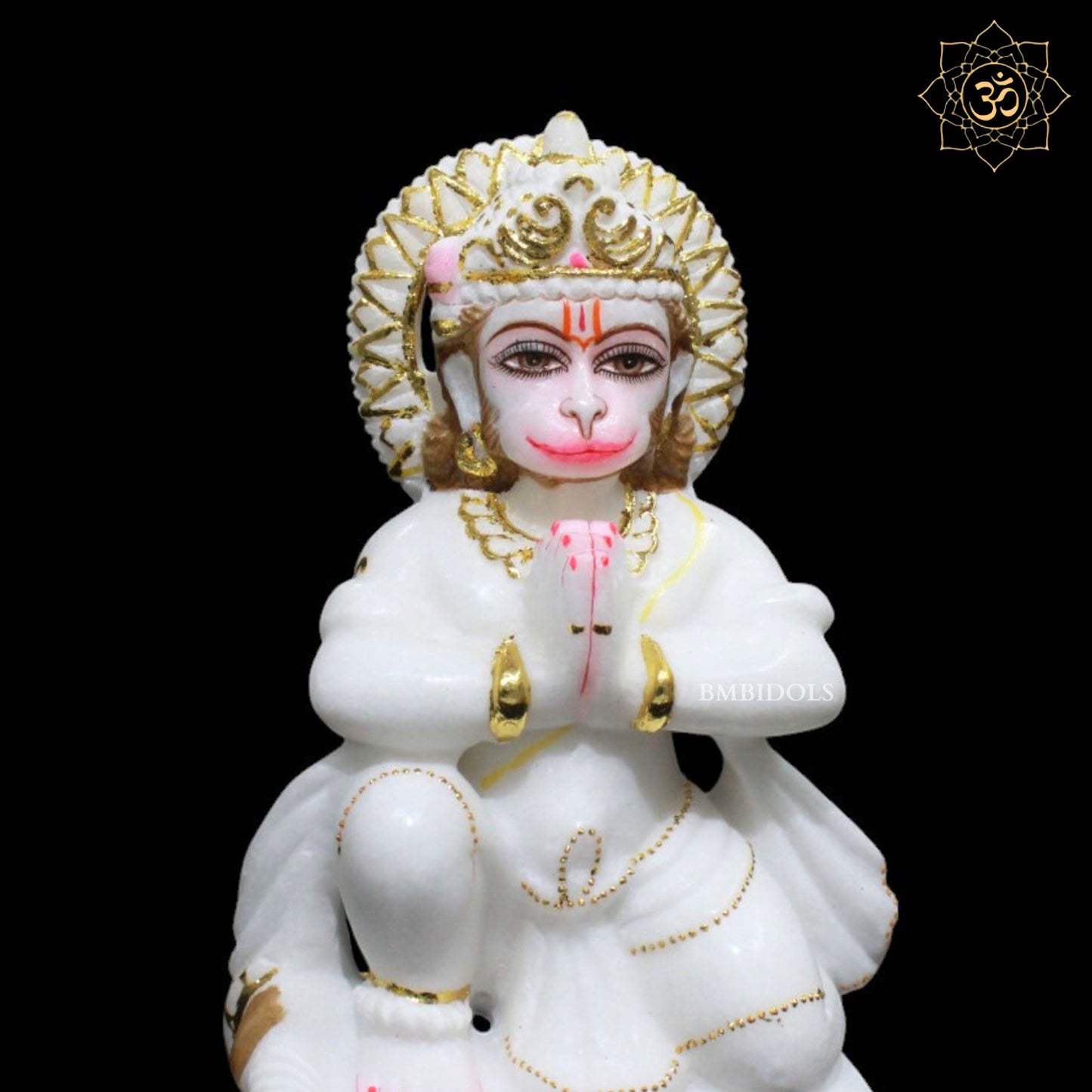 Das Hanuman Marble Murti For Home Mandirs in 9inches