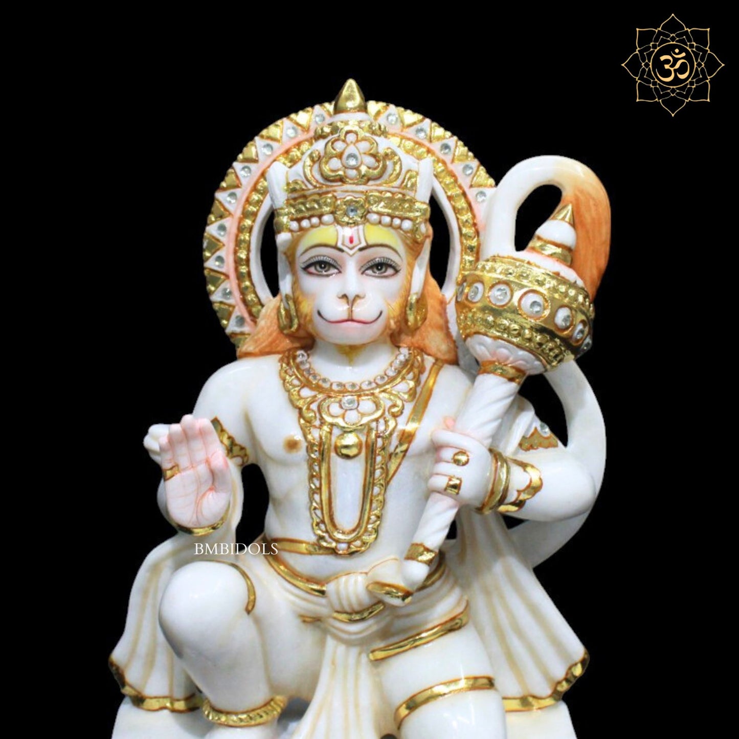 Diamond Marble Hanuman Murti for Homes and Temples in 1feet