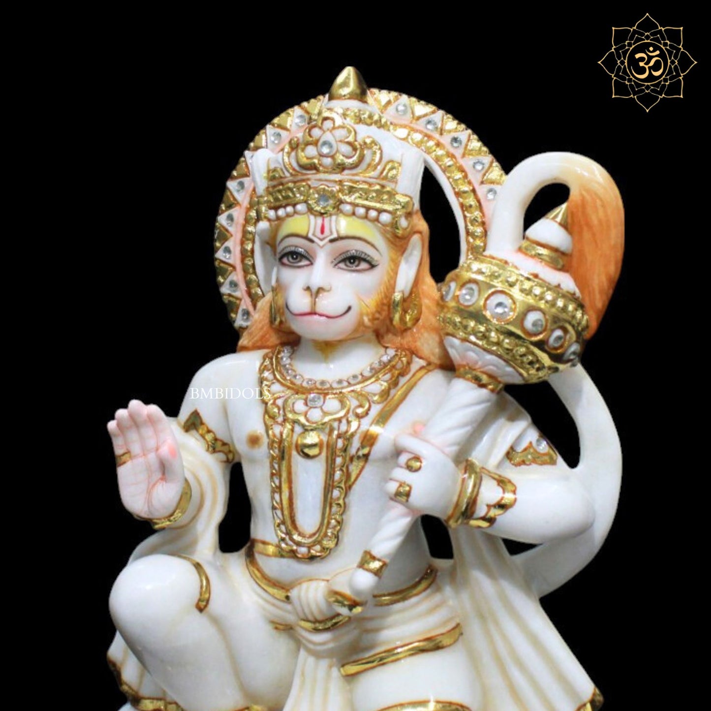 Diamond Marble Hanuman Murti for Homes and Temples in 1feet