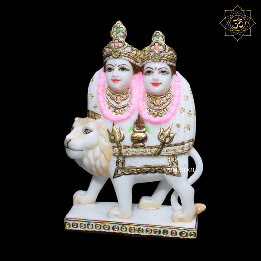 Marble Chamunda Maa Murti for Homes and Temples in 1feet