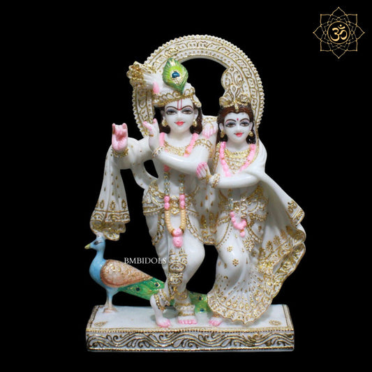 18inch Marble Jugal Radha Krishna Murti for Homes and Temples