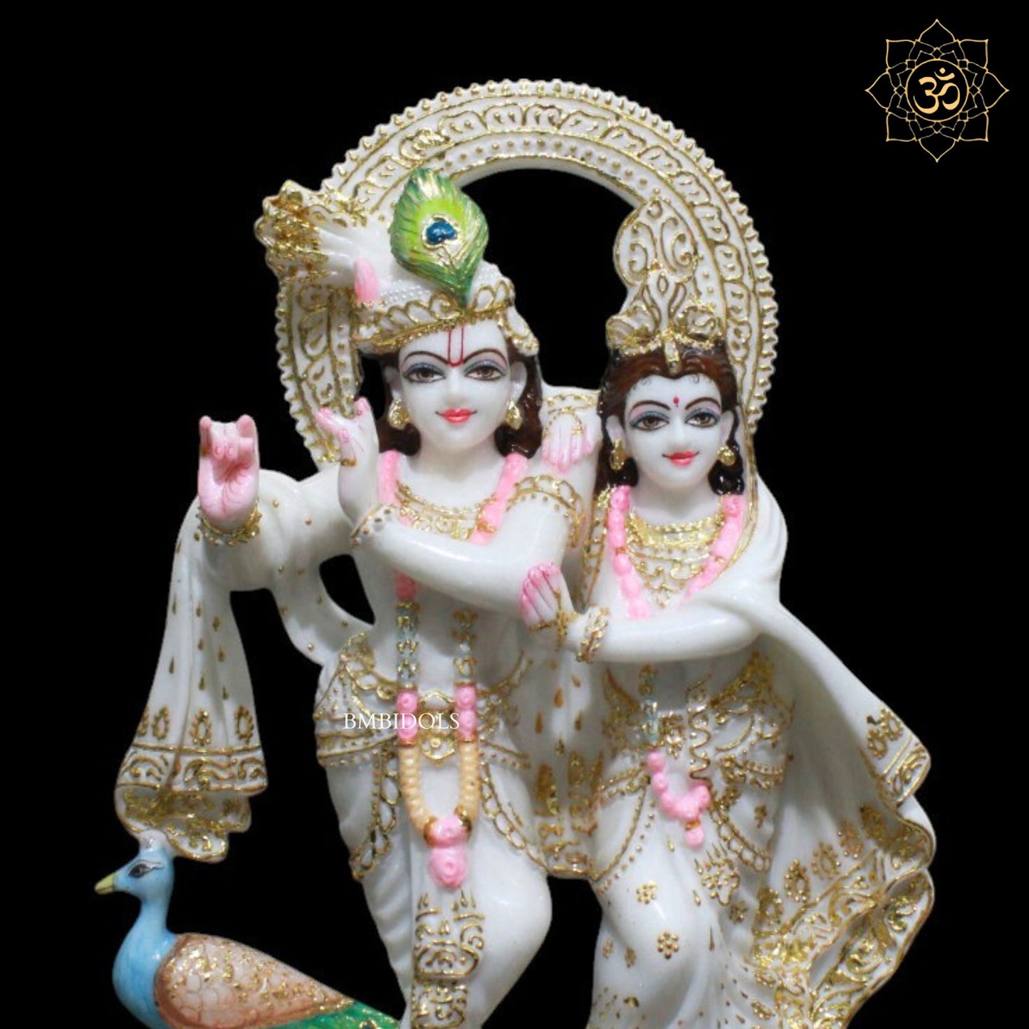 18inch Marble Jugal Radha Krishna Murti for Homes and Temples