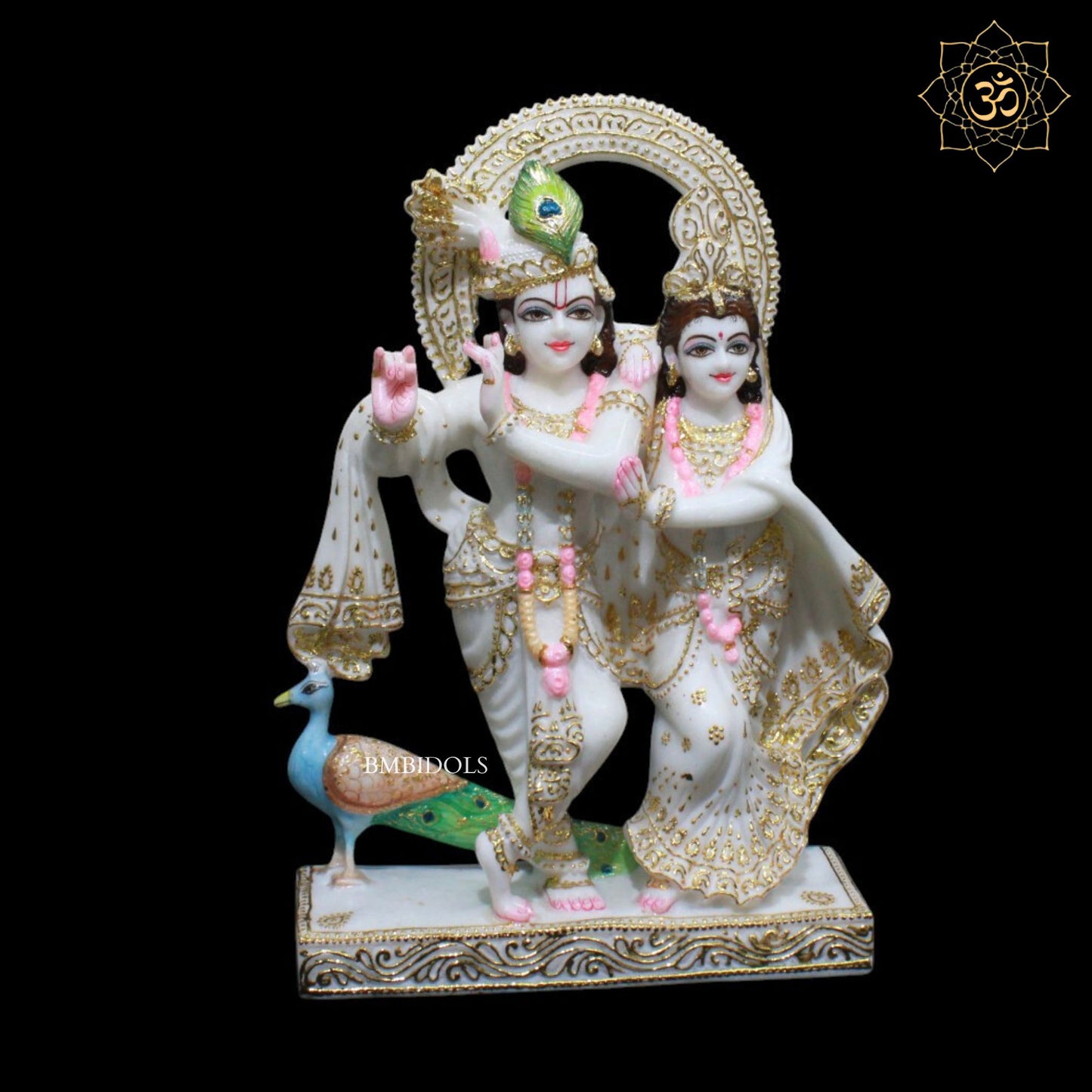 18inch Marble Jugal Radha Krishna Murti for Homes and Temples