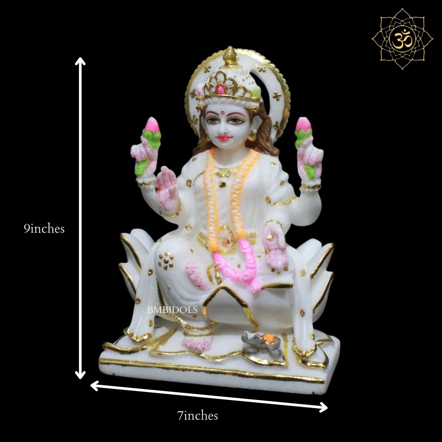 Lakshmi Maa Marble Murti for Homes and Temples in 9inches