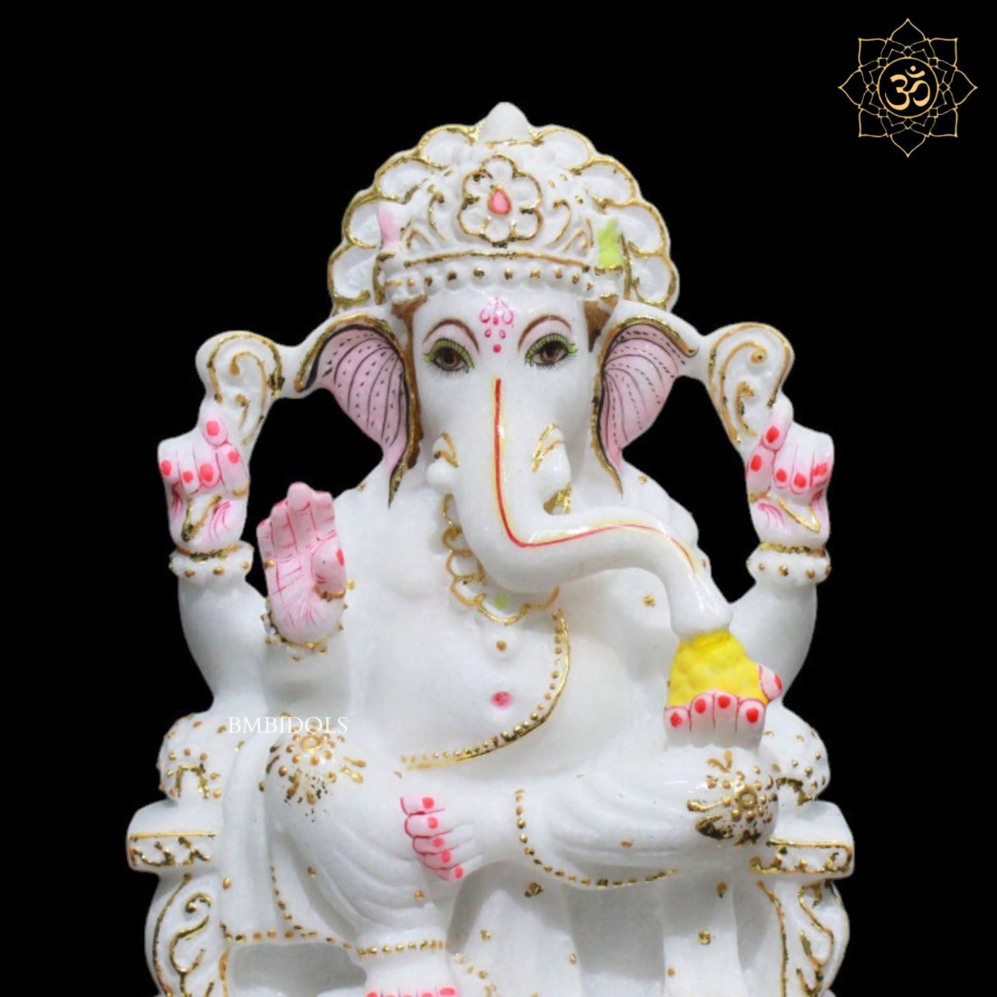 Marble Ganpati Murti for Homes and Temples in 9inches in Makrana Marble