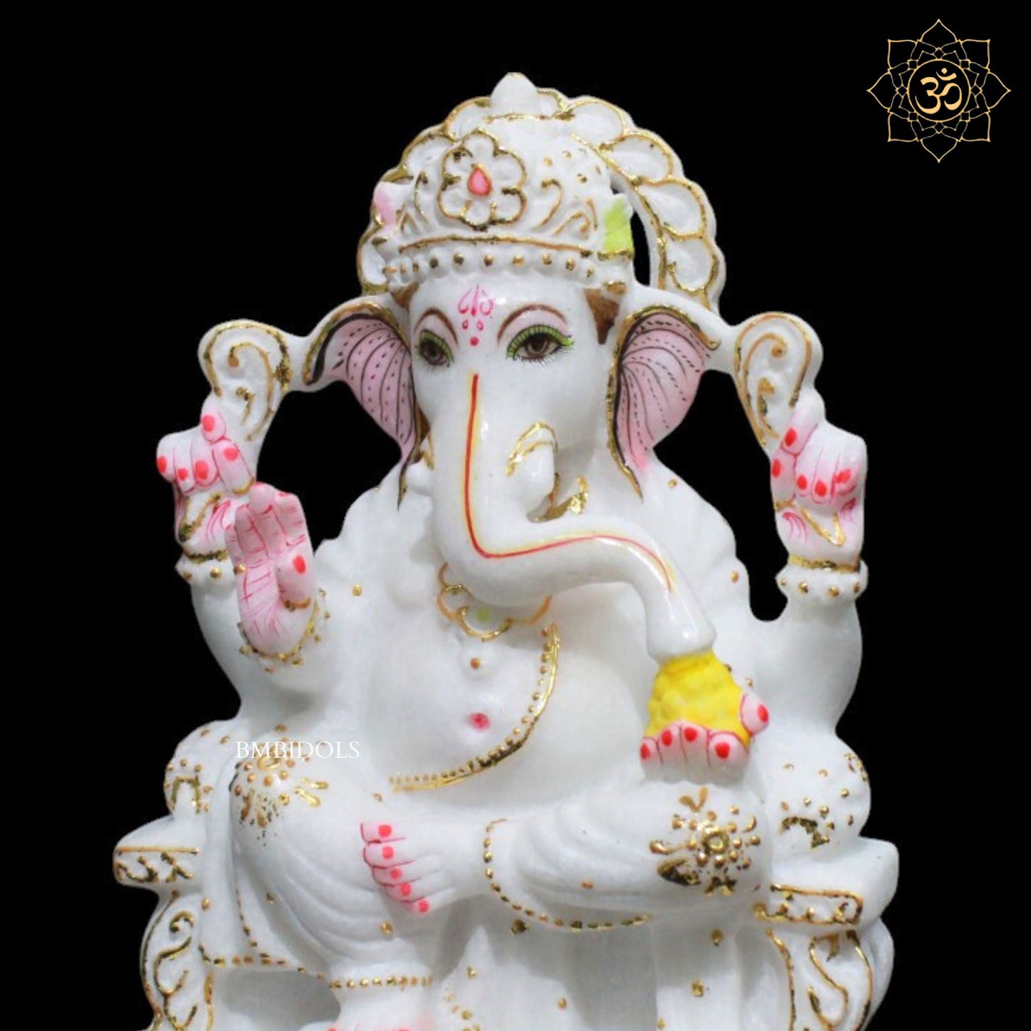 Marble Ganpati Murti for Homes and Temples in 9inches in Makrana Marble