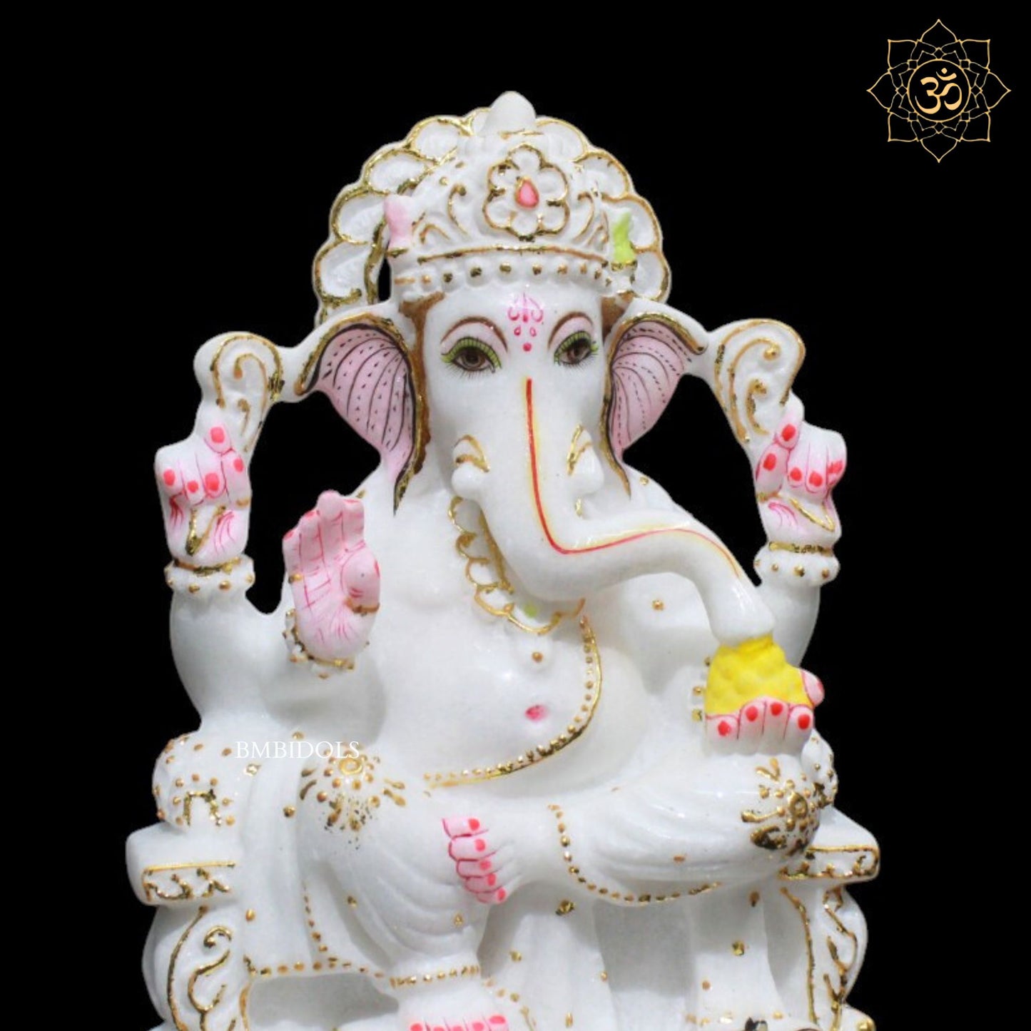 Marble Ganpati Murti for Homes and Temples in 9inches in Makrana Marble