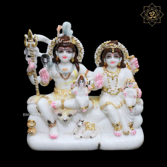 Shiv Parivar Marble Murti for Homes and Temples in 9inches