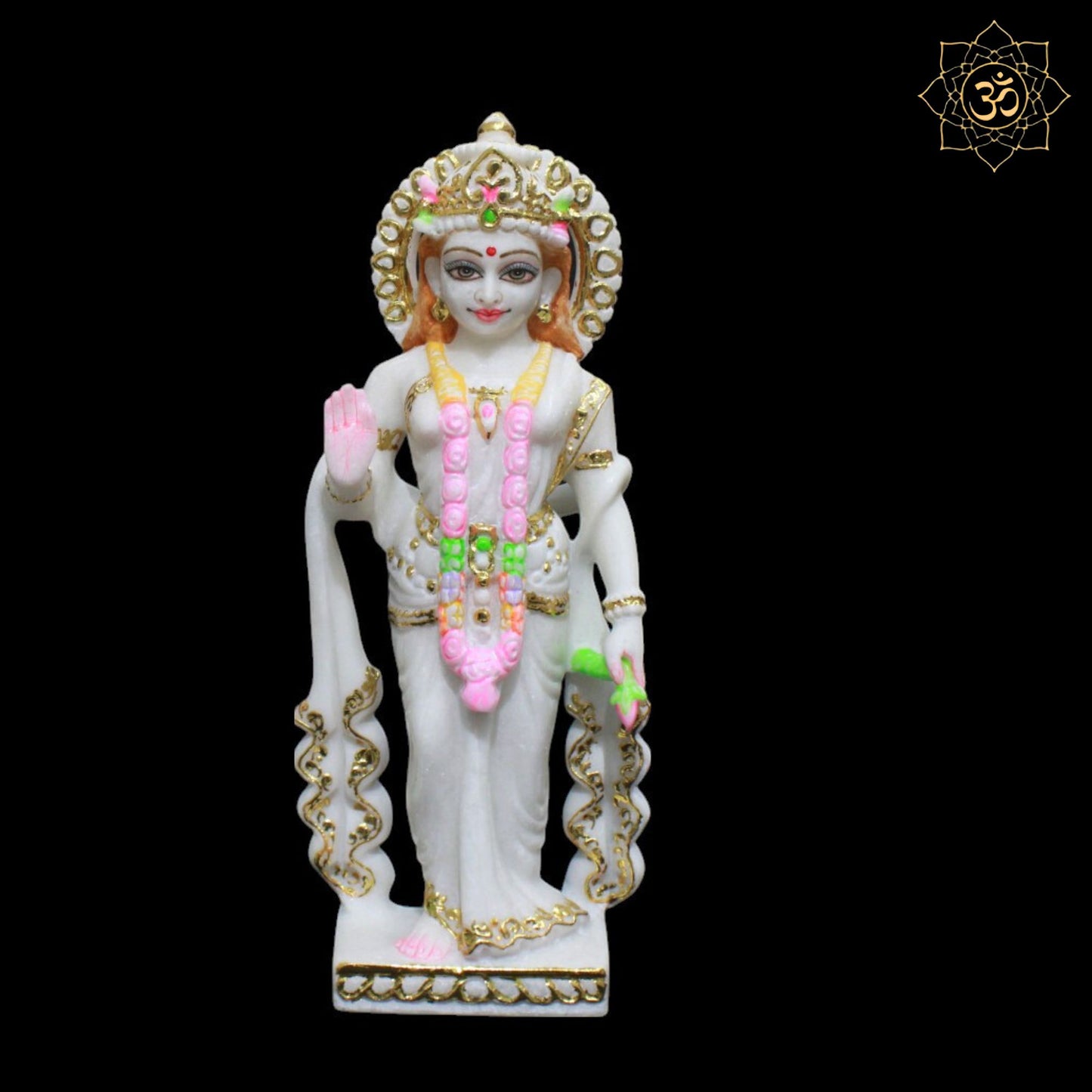 1-Feet Marble Radha Krishna Murti in Premium Makrana Marble – Ideal for Homes and Temples