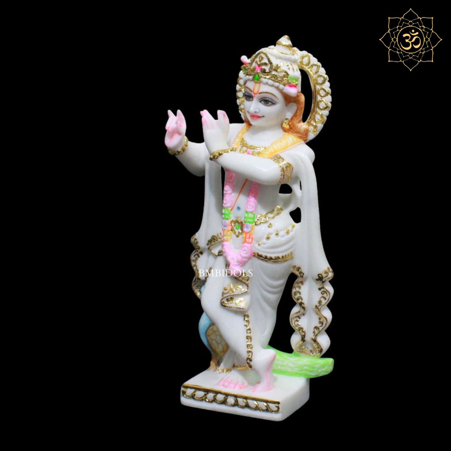 1-Feet Marble Radha Krishna Murti in Premium Makrana Marble – Ideal for Homes and Temples