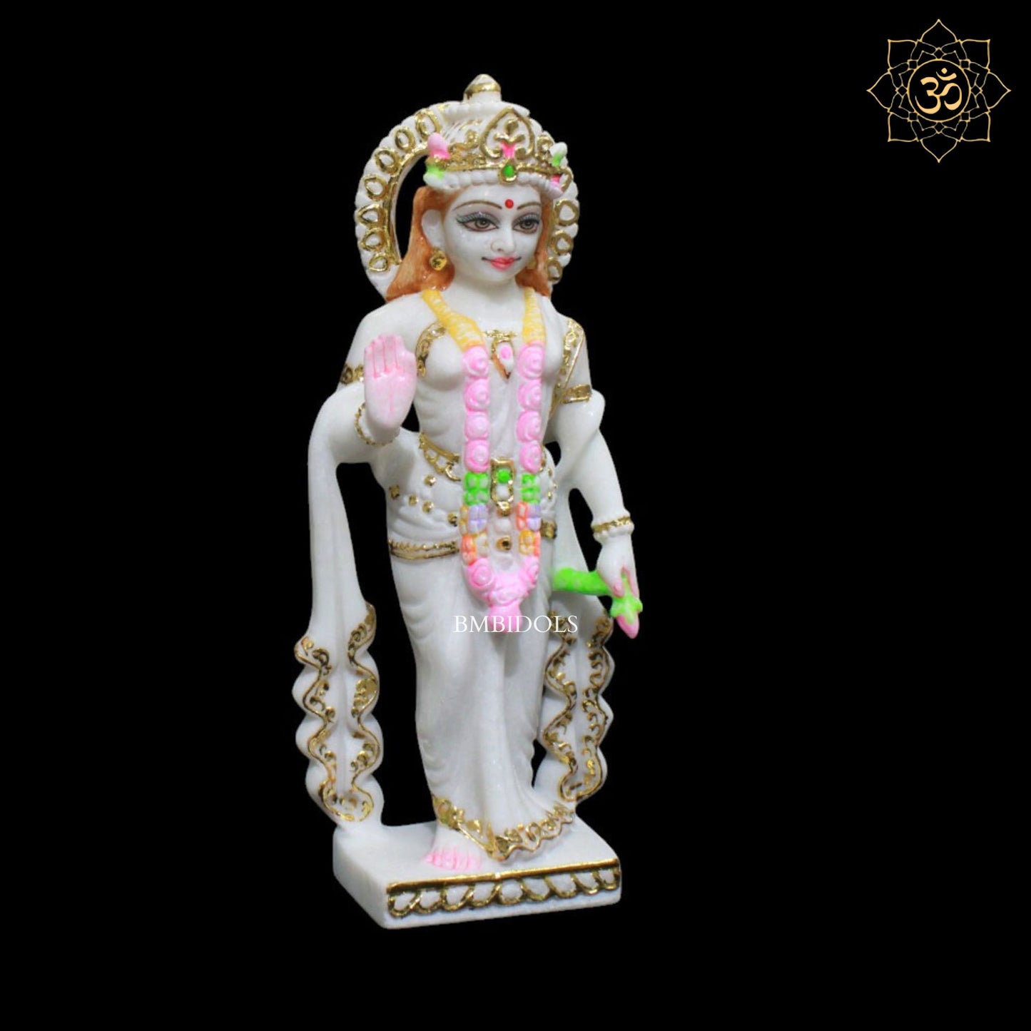 1-Feet Marble Radha Krishna Murti in Premium Makrana Marble – Ideal for Homes and Temples