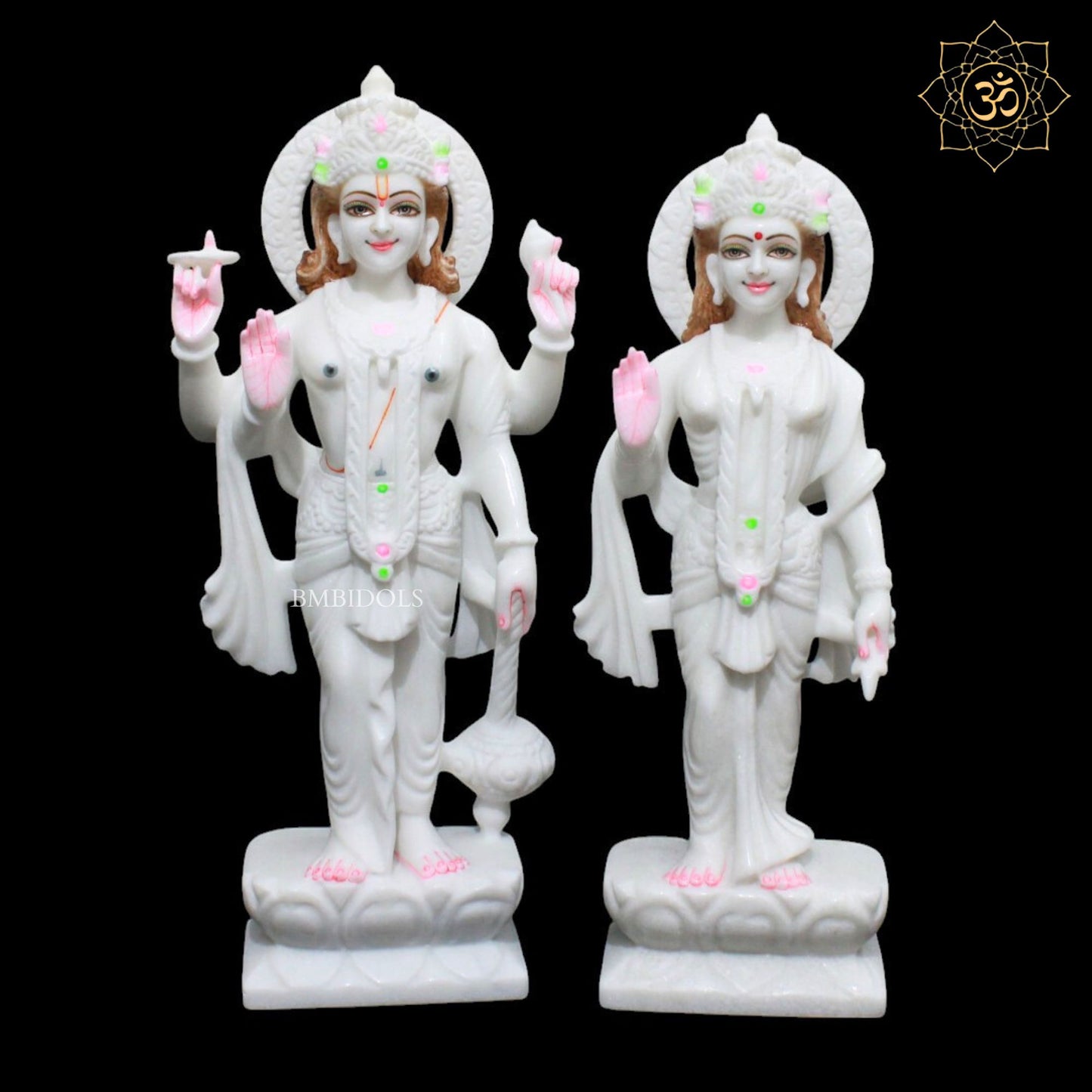 Lakshmi Narayan Marble Murti in 18inches for Homes and Temples