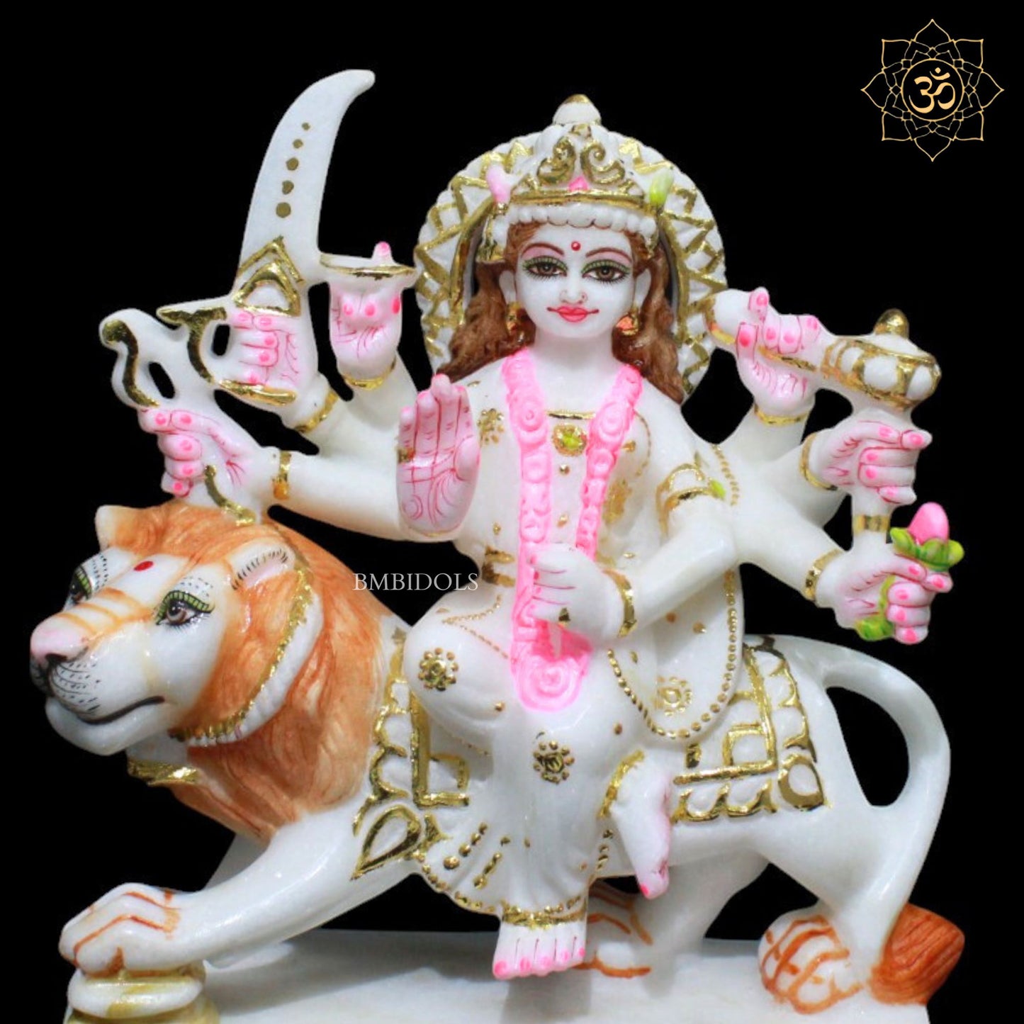 9inch Marble Durga Murti for Homes and Temples in Makrana Marble