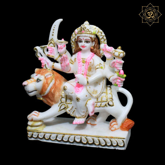 9inch Marble Durga Murti for Homes and Temples in Makrana Marble