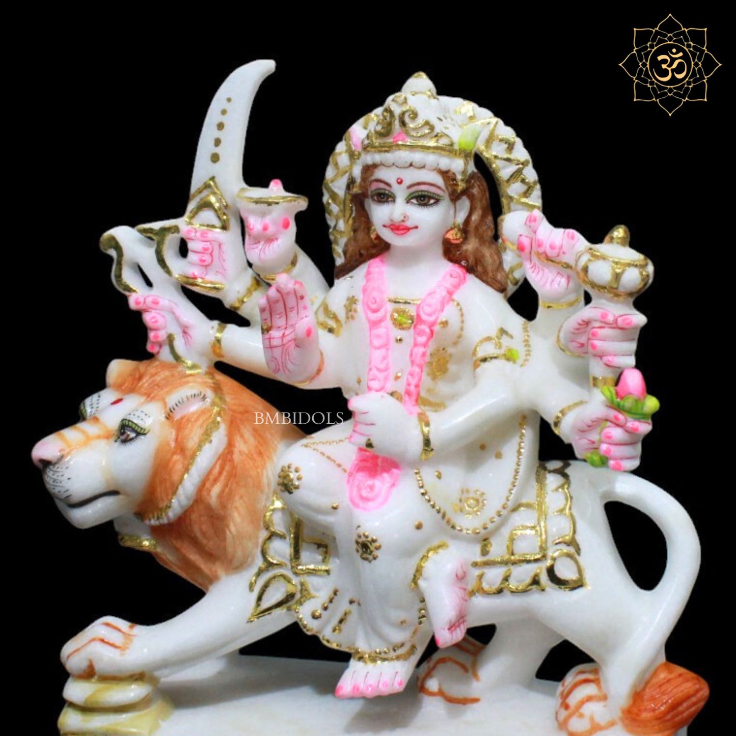 9inch Marble Durga Murti for Homes and Temples in Makrana Marble