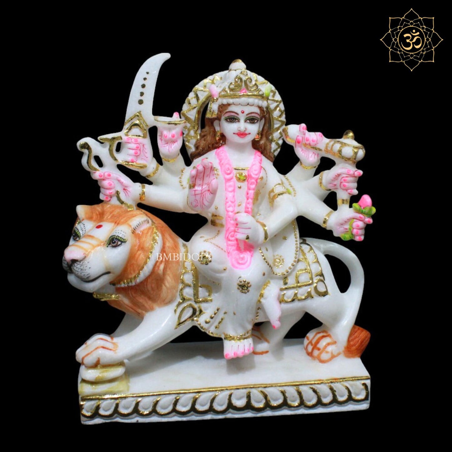 9inch Marble Durga Murti for Homes and Temples in Makrana Marble