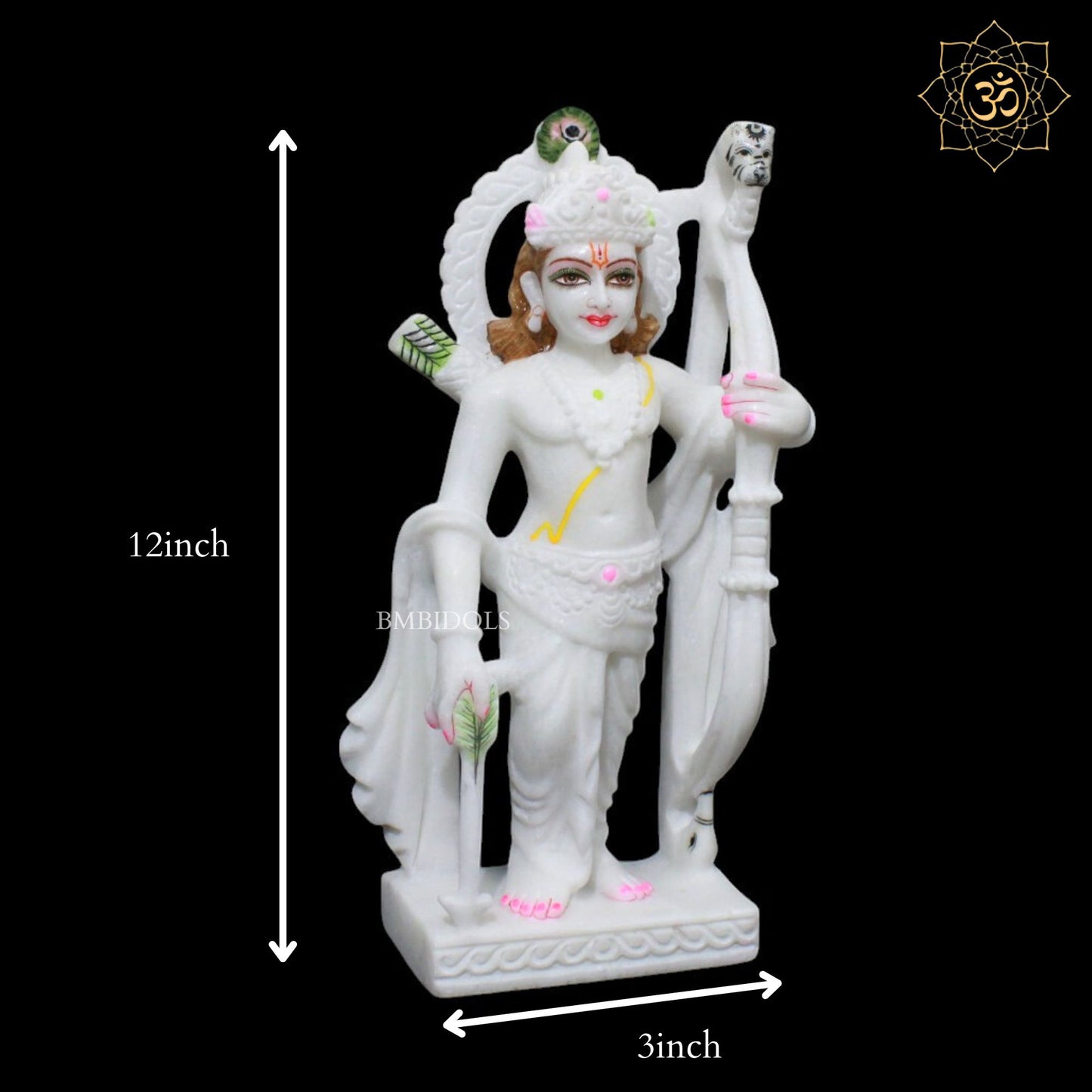 1feet Marble Ram Darbar Murti for Homes and Temples in Makrana Marble