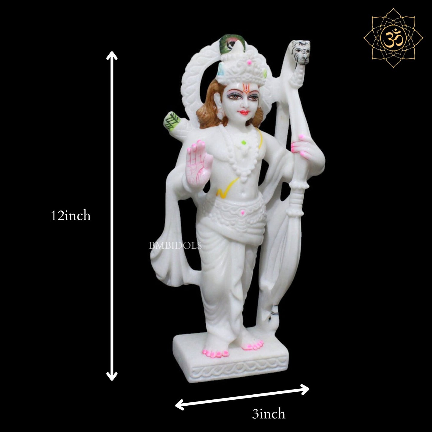 1feet Marble Ram Darbar Murti for Homes and Temples in Makrana Marble