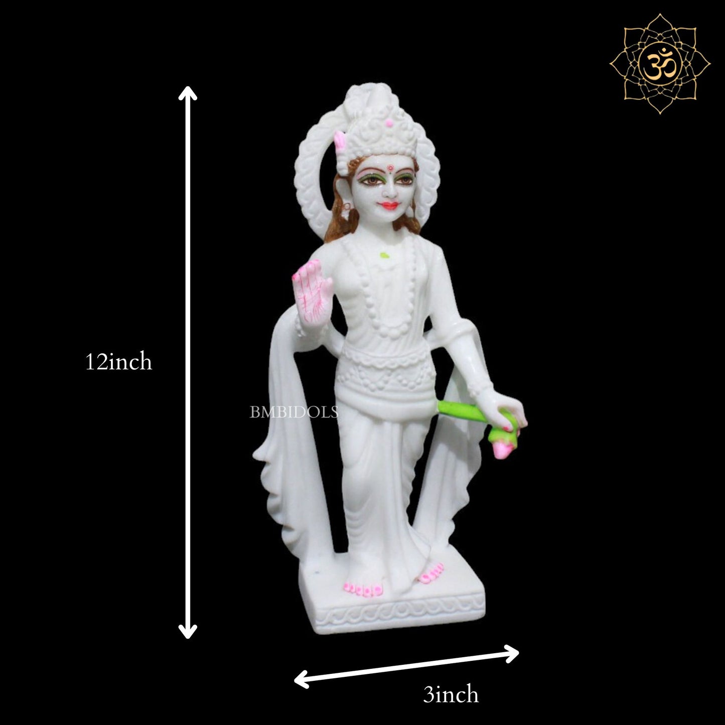 1feet Marble Ram Darbar Murti for Homes and Temples in Makrana Marble