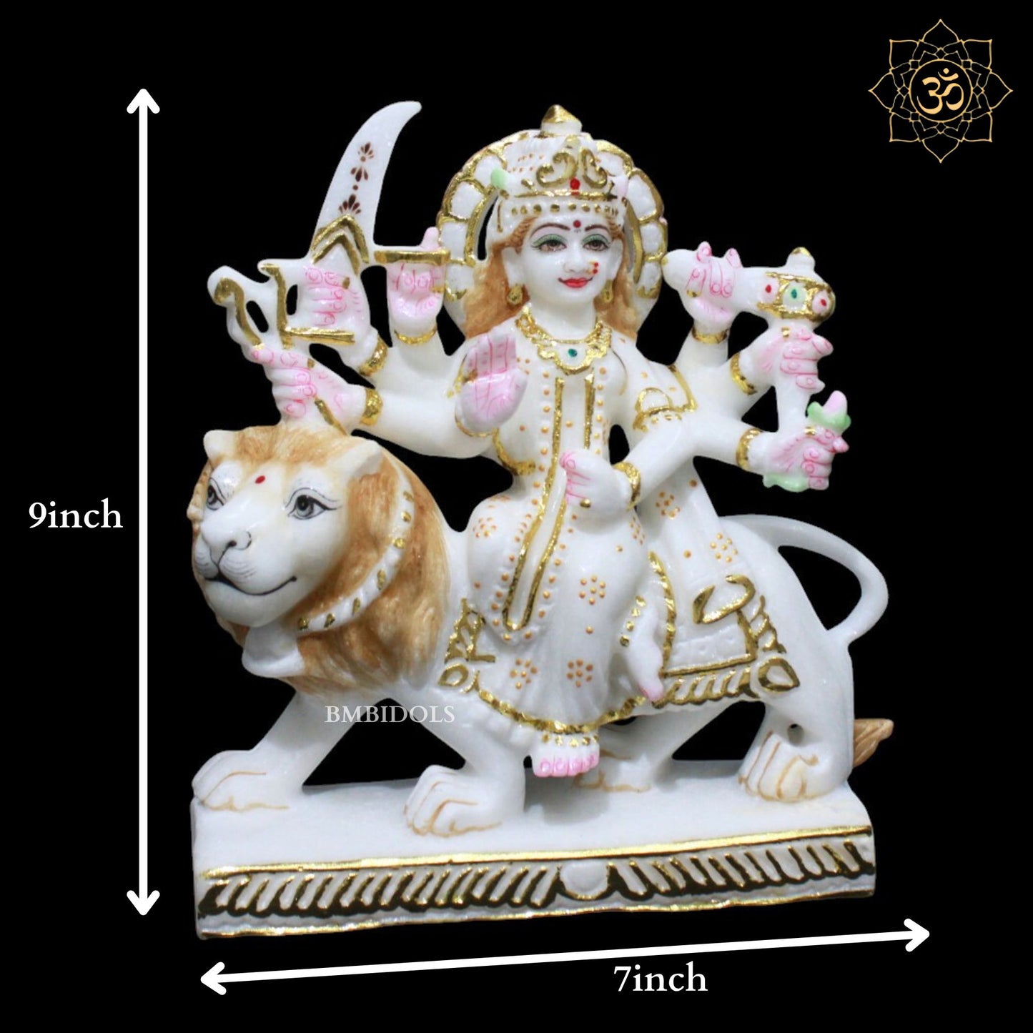 Small Marble Durga Murti for Homes and Temples in Makrana Marble