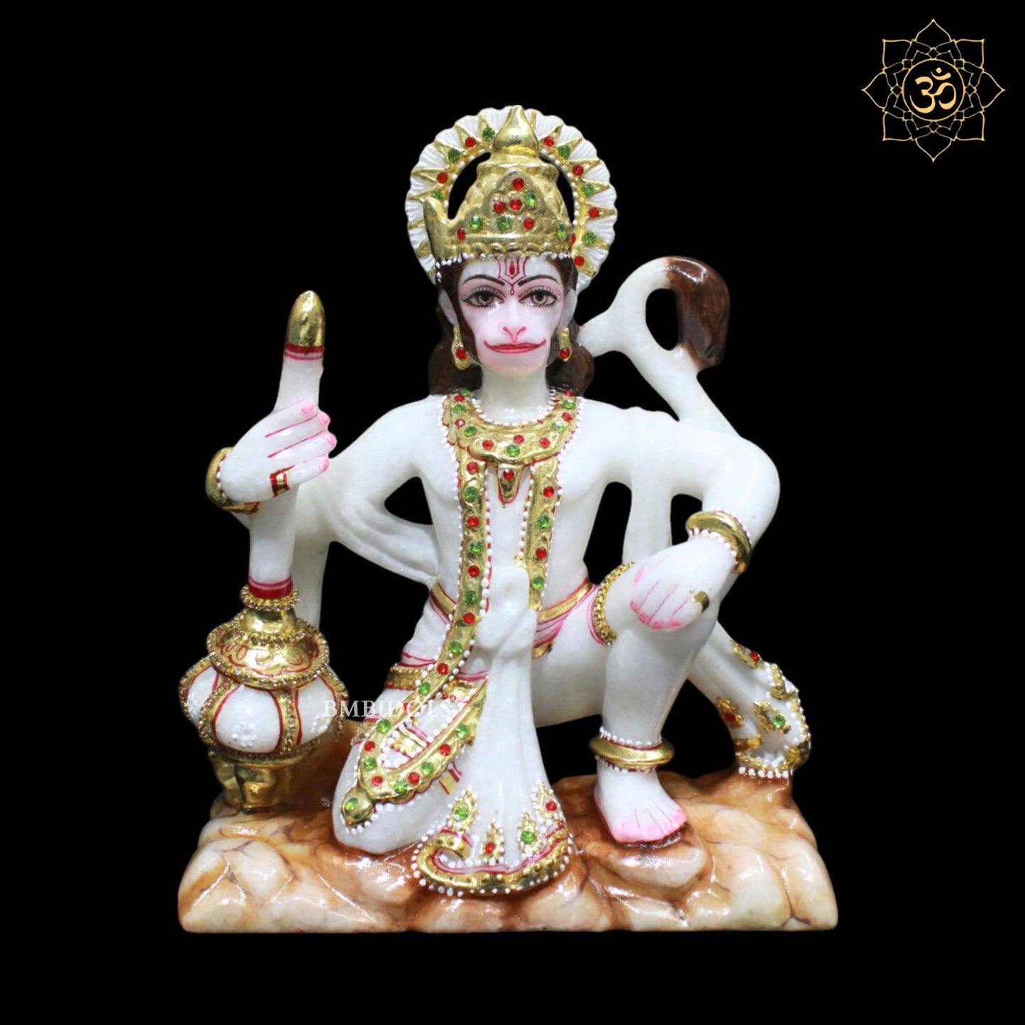 Hanuman Marble Murti for Homes and Temples in 9inches in Makrana Marble