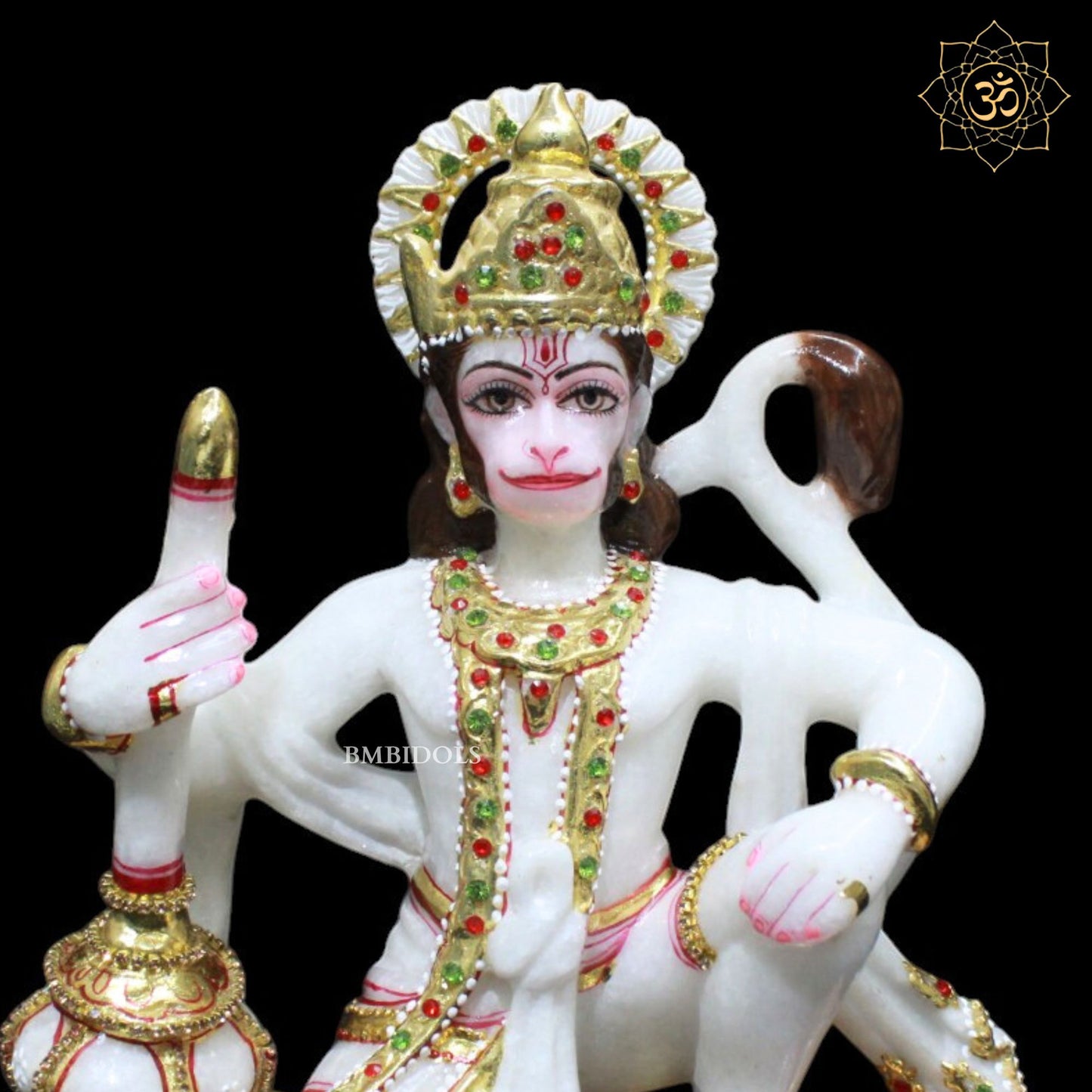 Hanuman Marble Murti for Homes and Temples in 9inches in Makrana Marble