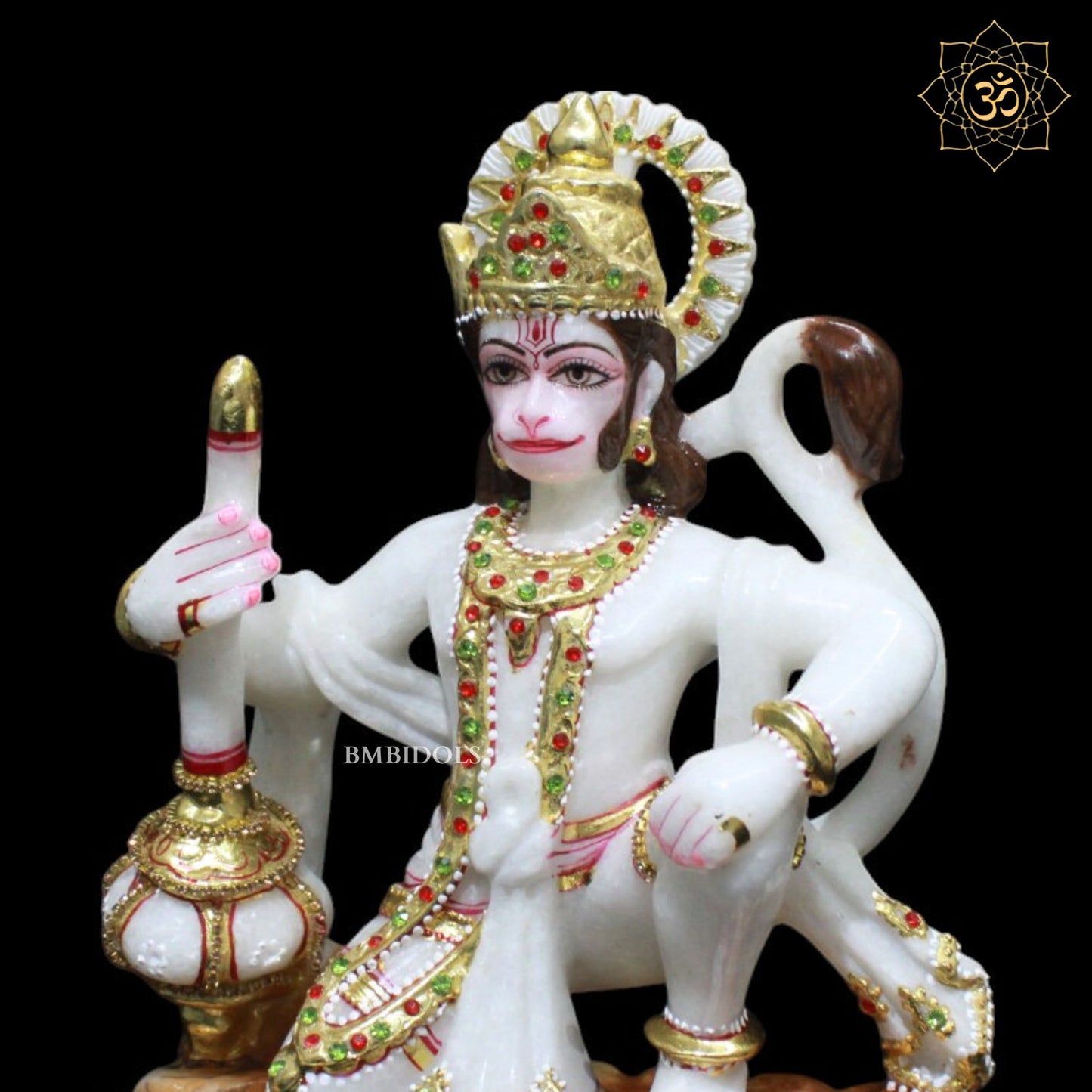 Hanuman Marble Murti for Homes and Temples in 9inches in Makrana Marble