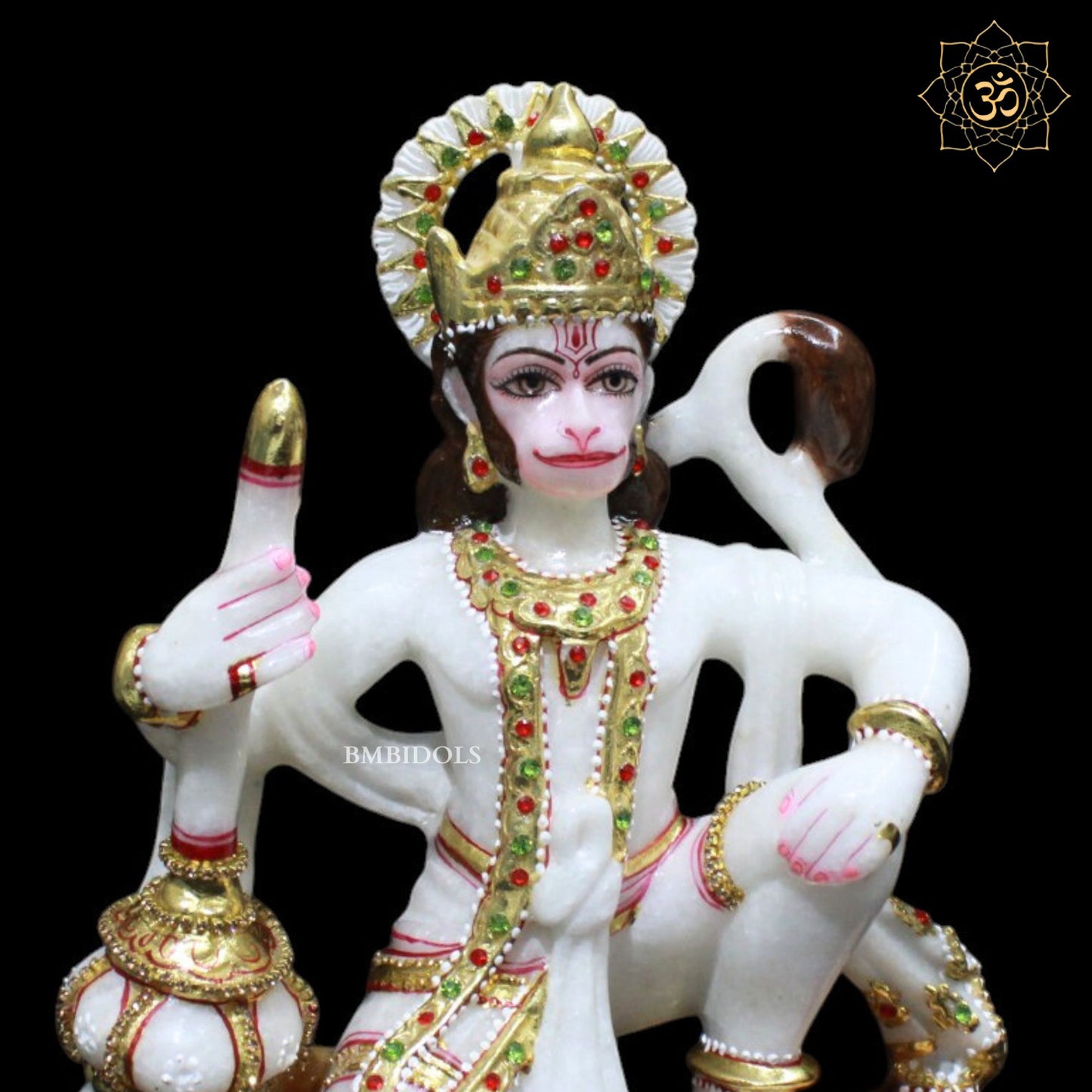 Hanuman Marble Murti for Homes and Temples in 9inches in Makrana Marble