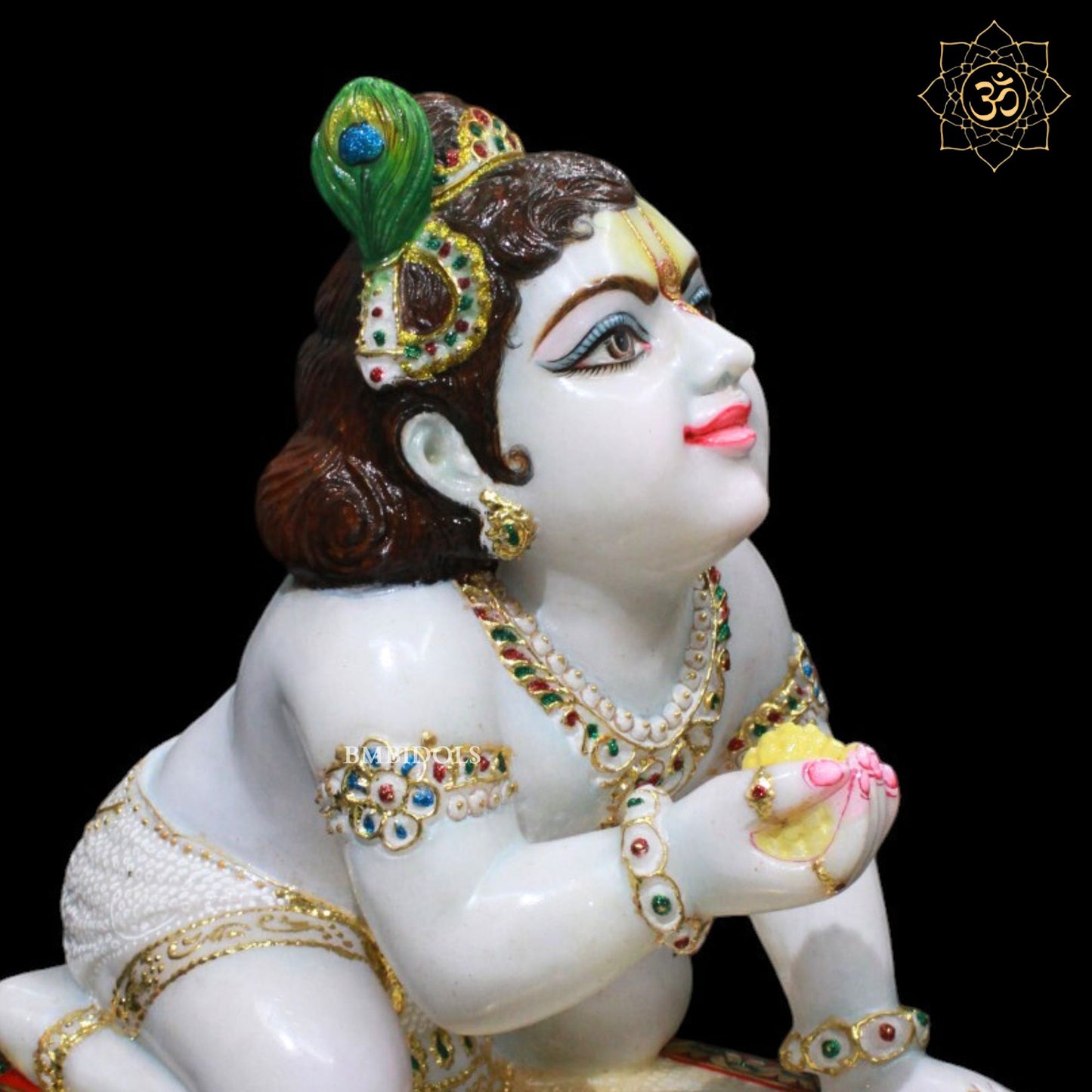 Marble Kanha ( Krishna) Murti for Homes and Temples in 15inches