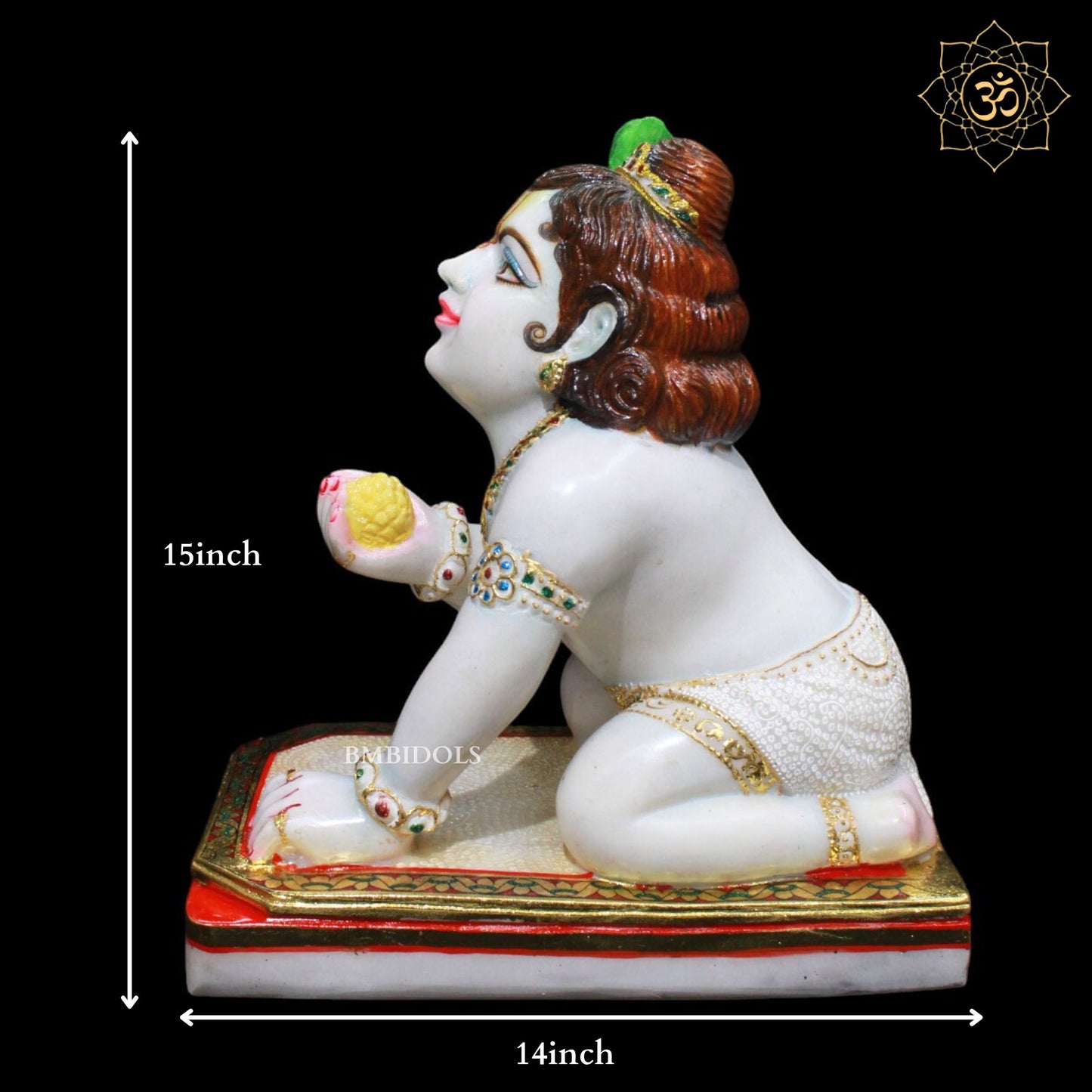 Marble Kanha ( Krishna) Murti for Homes and Temples in 15inches