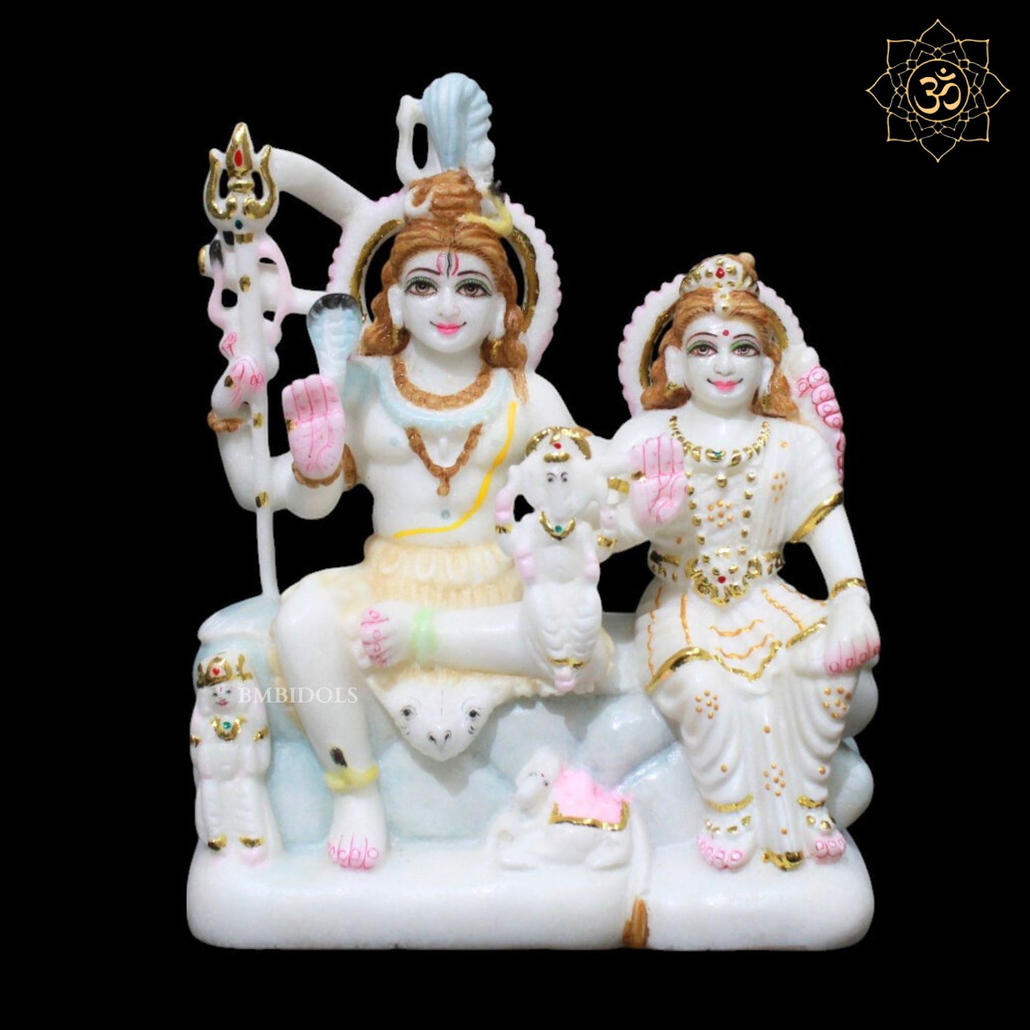 Shiv Parivar Marble Murti for Homes and Temples in 9inch