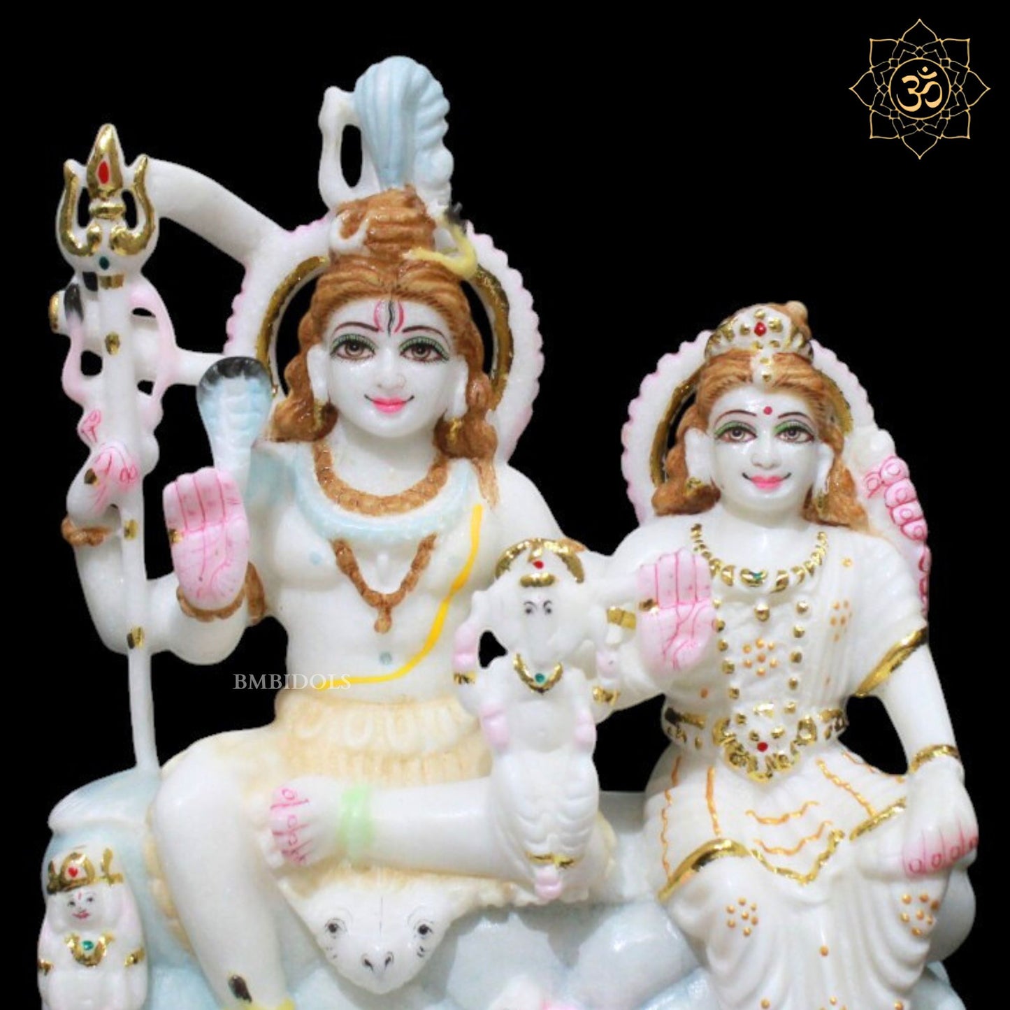 Shiv Parivar Marble Murti for Homes and Temples in 9inch