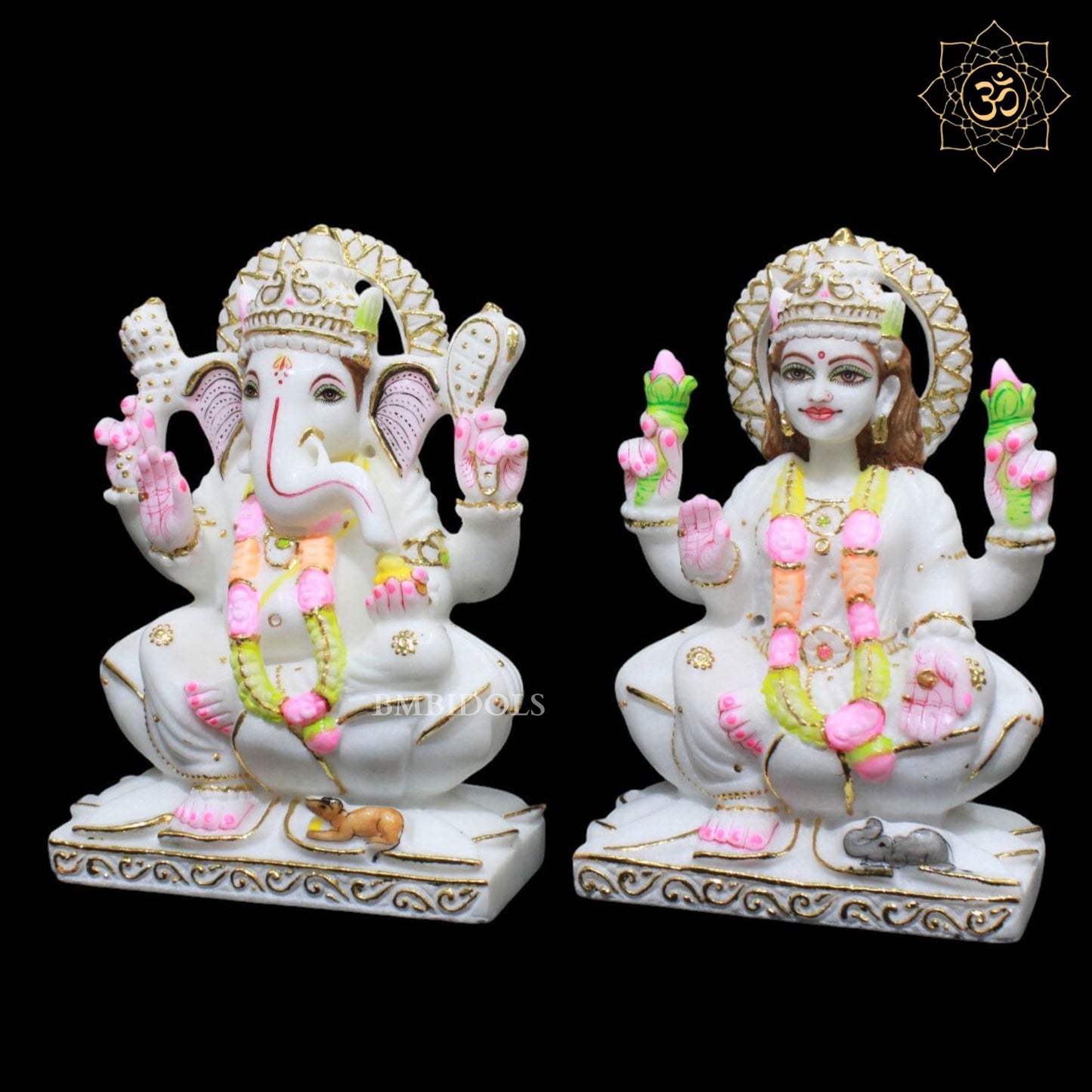 Ganesh Lakshmi Marble Murti for Homes and Temples in 9inches